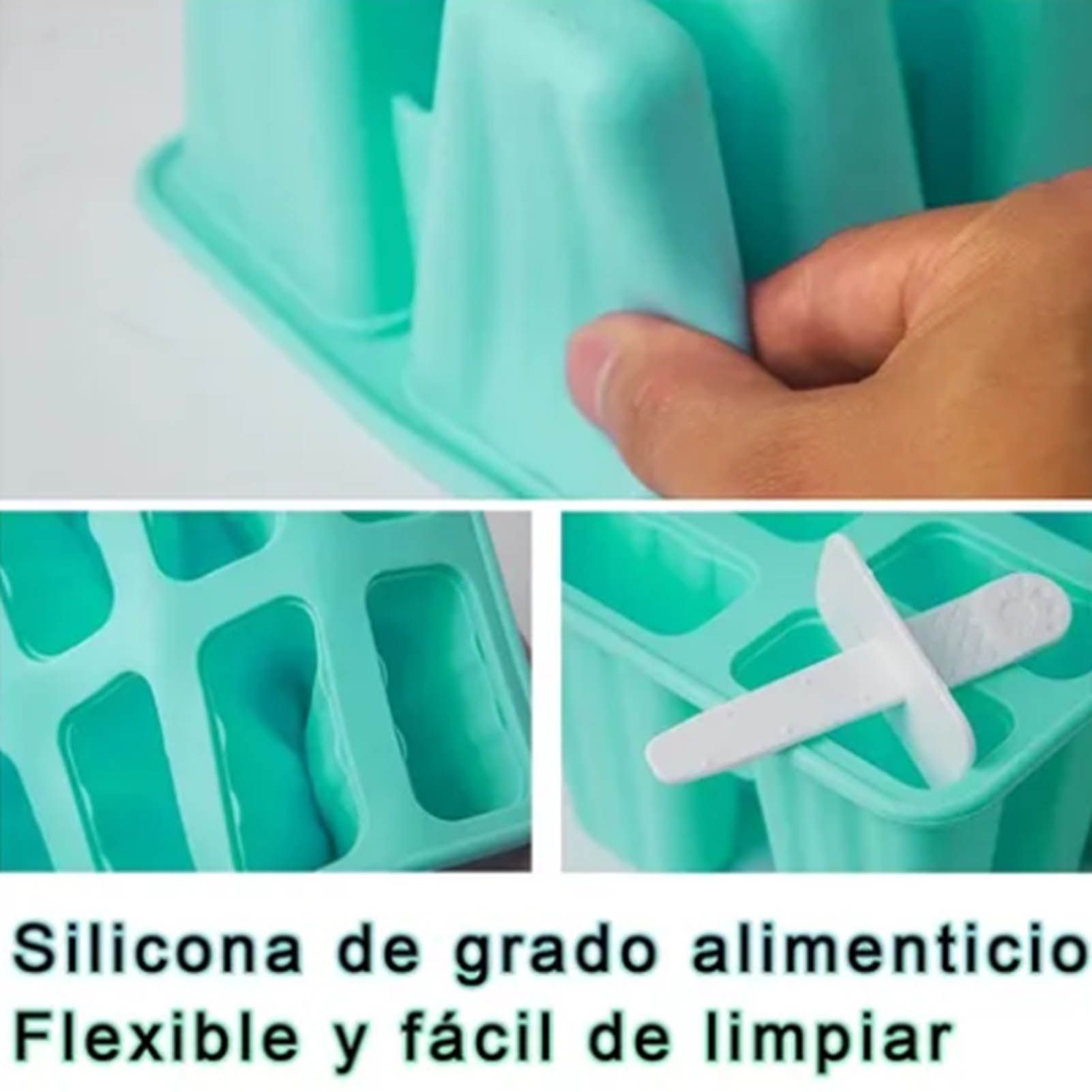 Ice Cream Mould 10 Grids Food Grade Silicone Non Stick Green Ice Lolly Maker view 11