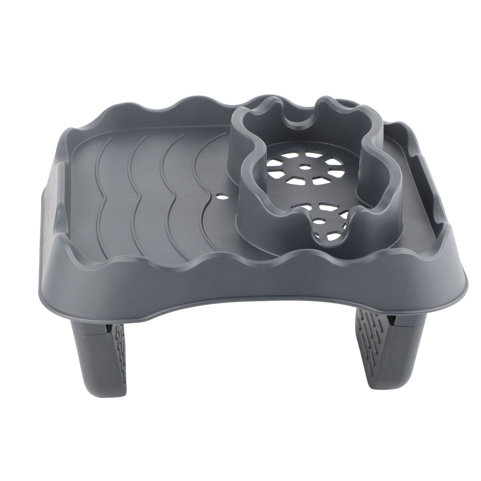 Hot Tub Table Tray with Drain Holes Anti Slip Adjustable Hot Tub Side Table view 3