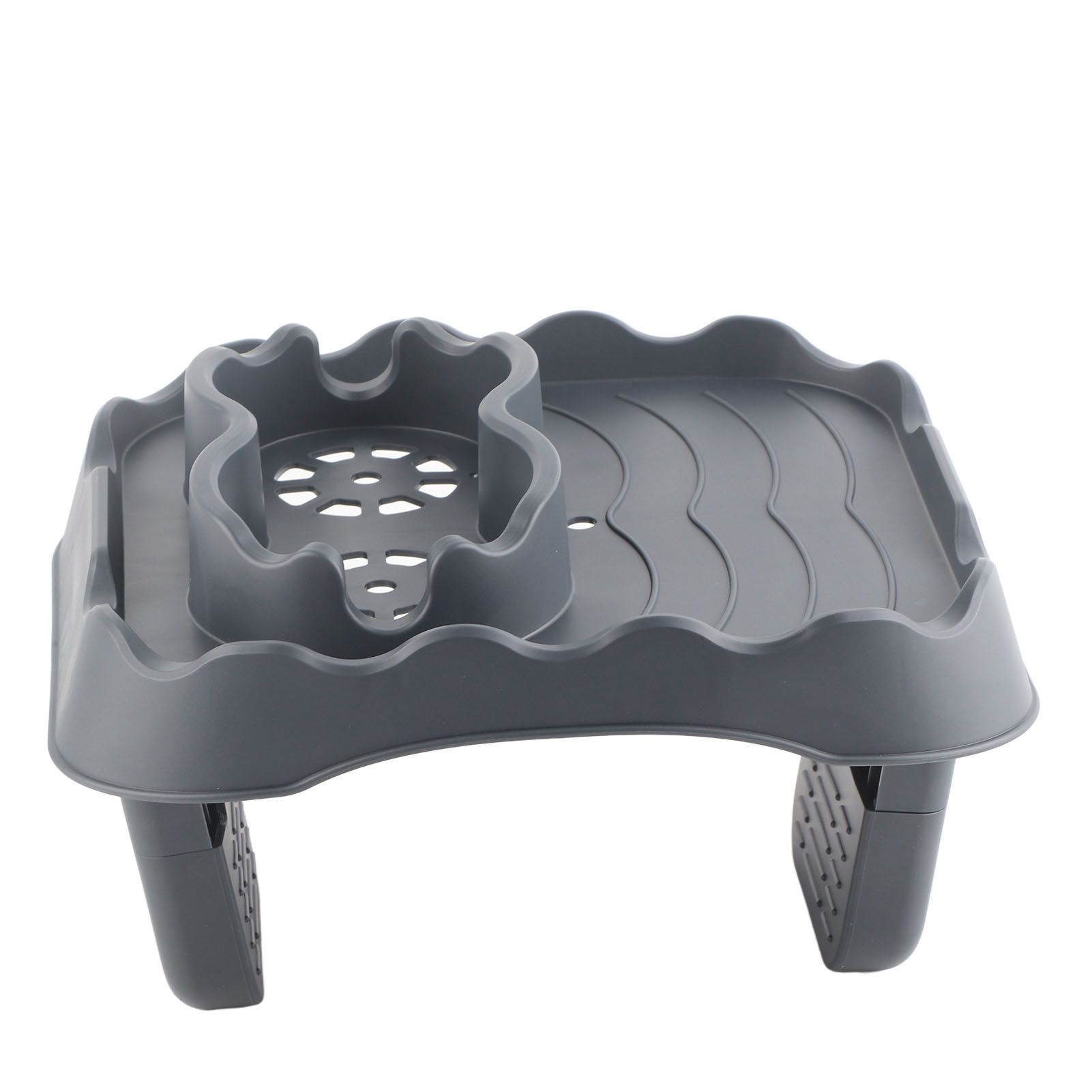 Hot Tub Table Tray with Drain Holes Anti Slip Adjustable Hot Tub Side Table view 13