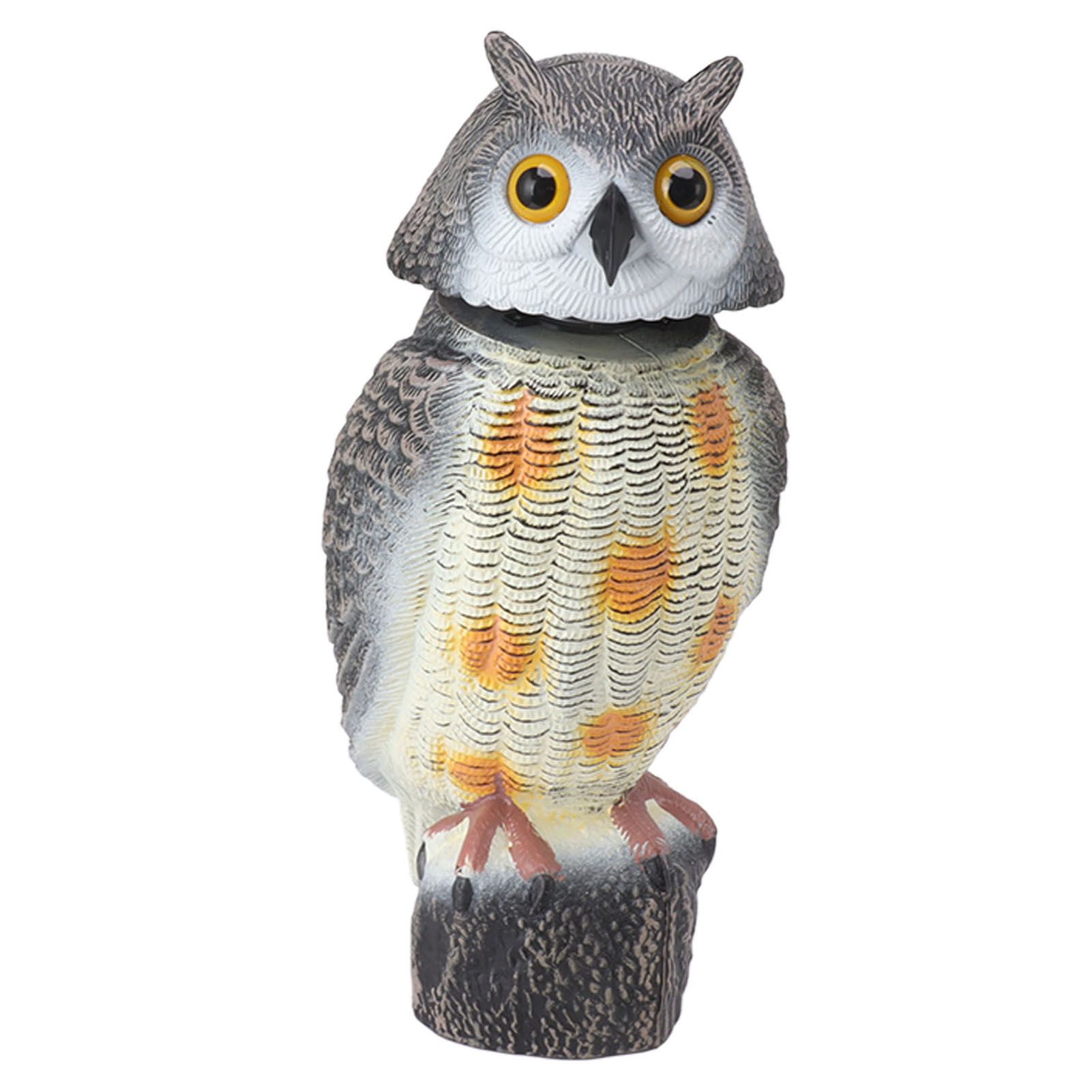 Fake Owl Statue Plastic Owl Bird Deterrents Scarecrow Owl Decoy with Shaking view 2