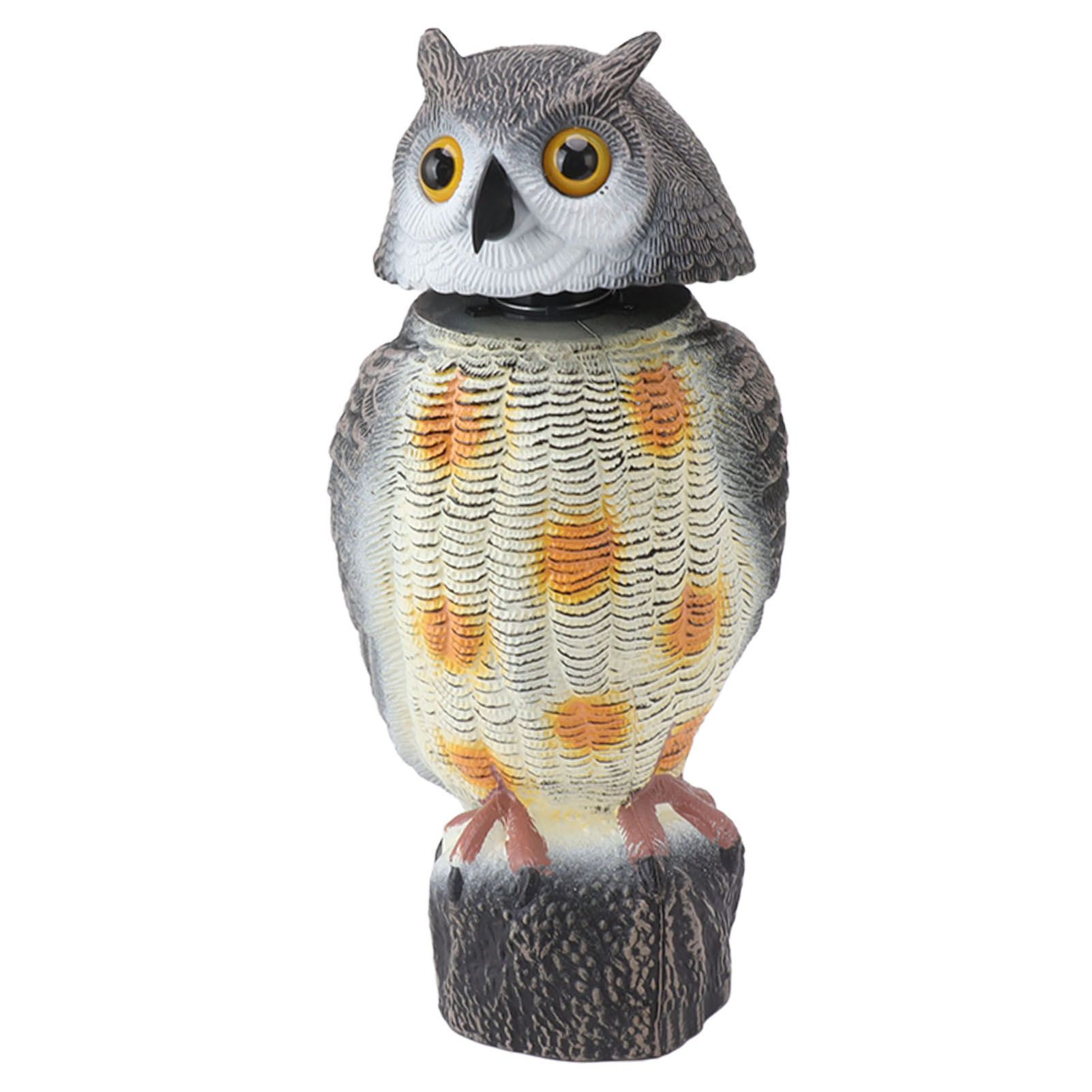 Fake Owl Statue Plastic Owl Bird Deterrents Scarecrow Owl Decoy with Shaking view 6