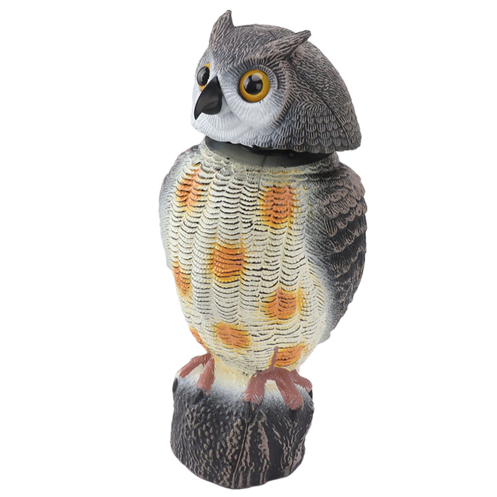 Fake Owl Statue Plastic Owl Bird Deterrents Scarecrow Owl Decoy with Shaking view 9