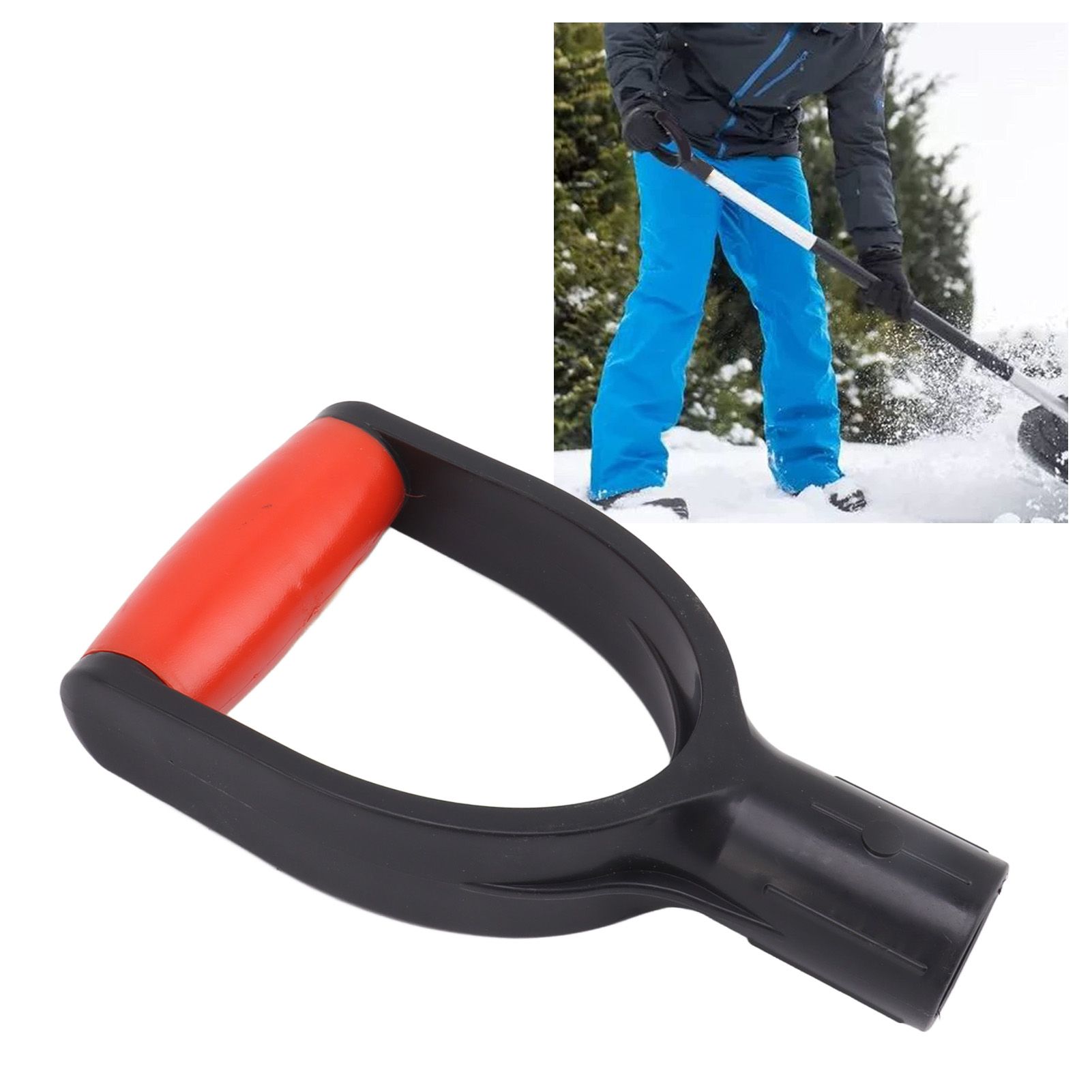 Shovel D Grip Handle 32mm Inner Diameter Silicone Grip Reinforcement Snow view 12