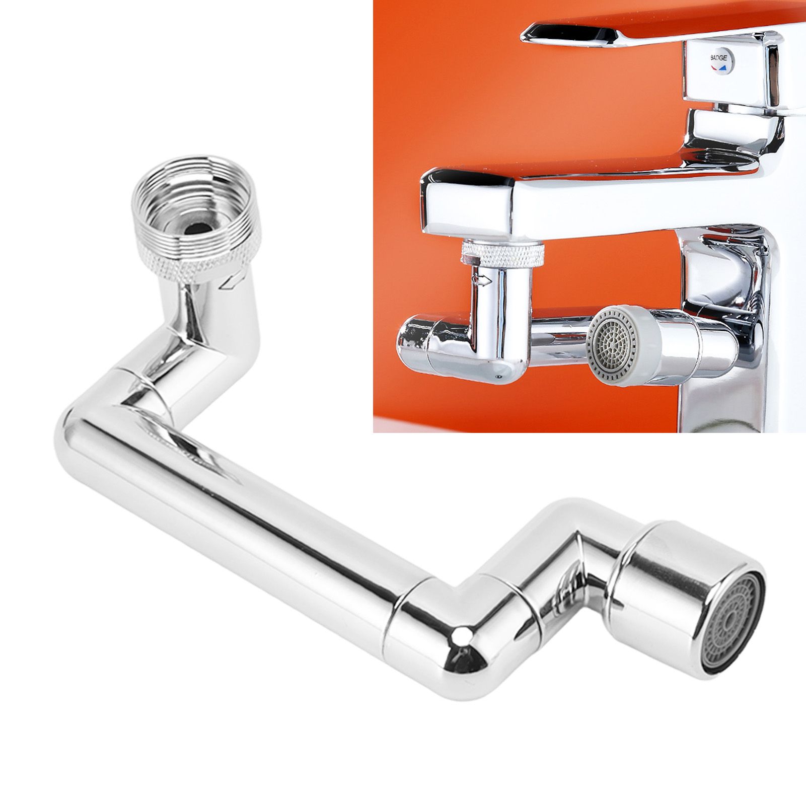 Faucet Extender Chrome Copper ABS Telescopic Swivel Faucet Tap Extension for view 12