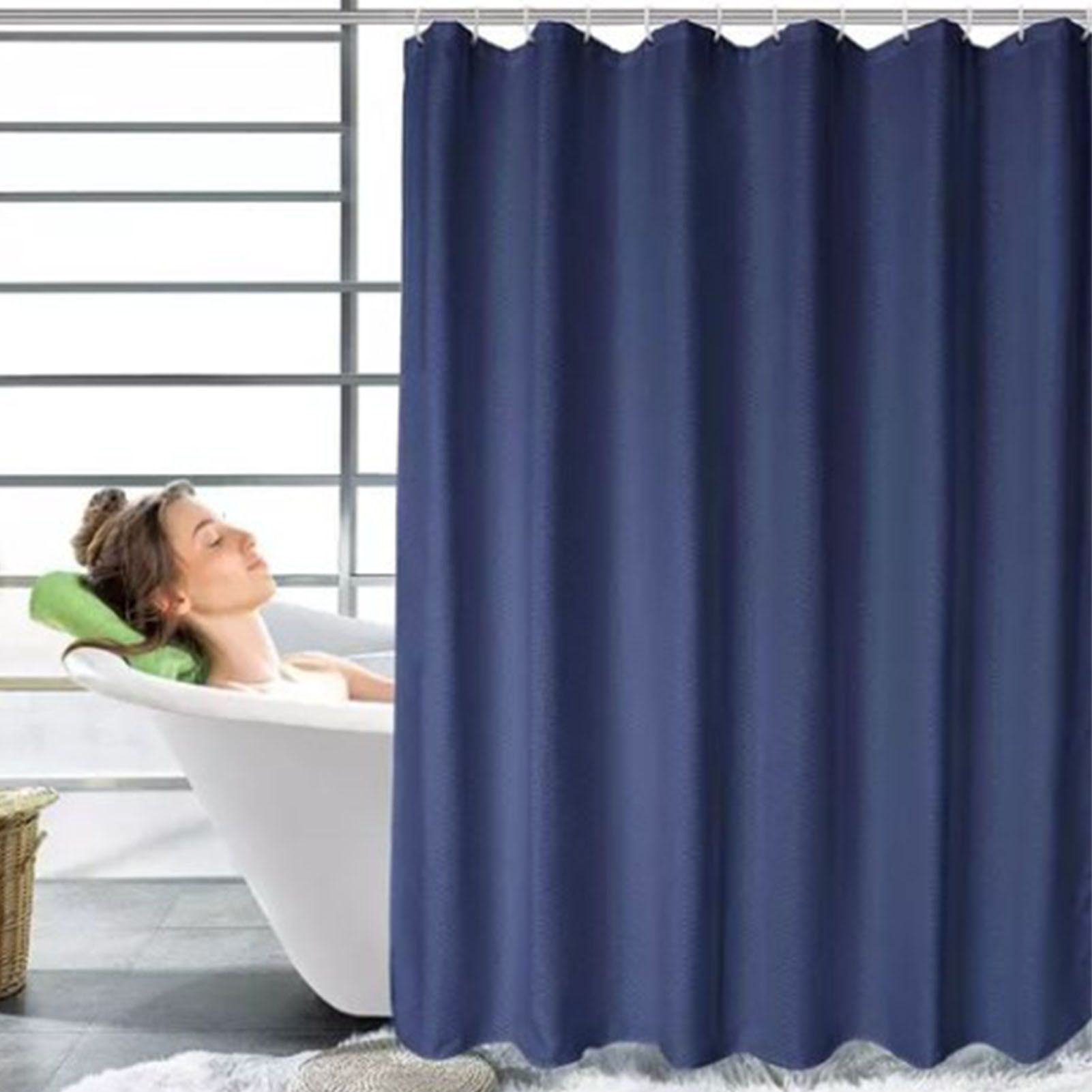 Waterproof Shower Curtain with Hooks Modern Thicken Polyester Shower Curtain view 5