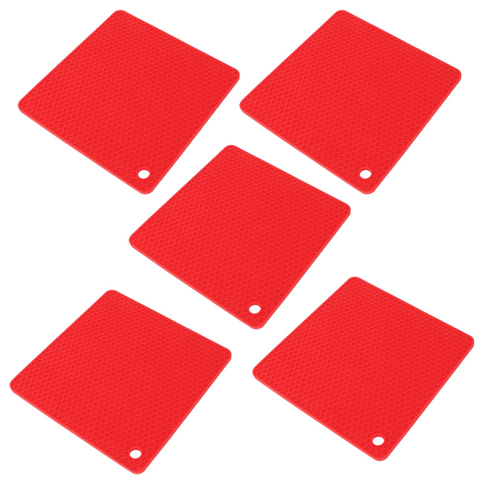 5pcs Silicone Pot Holders Mat Heat Resistant Anti Slip Square Honeycomb Trivet view 8