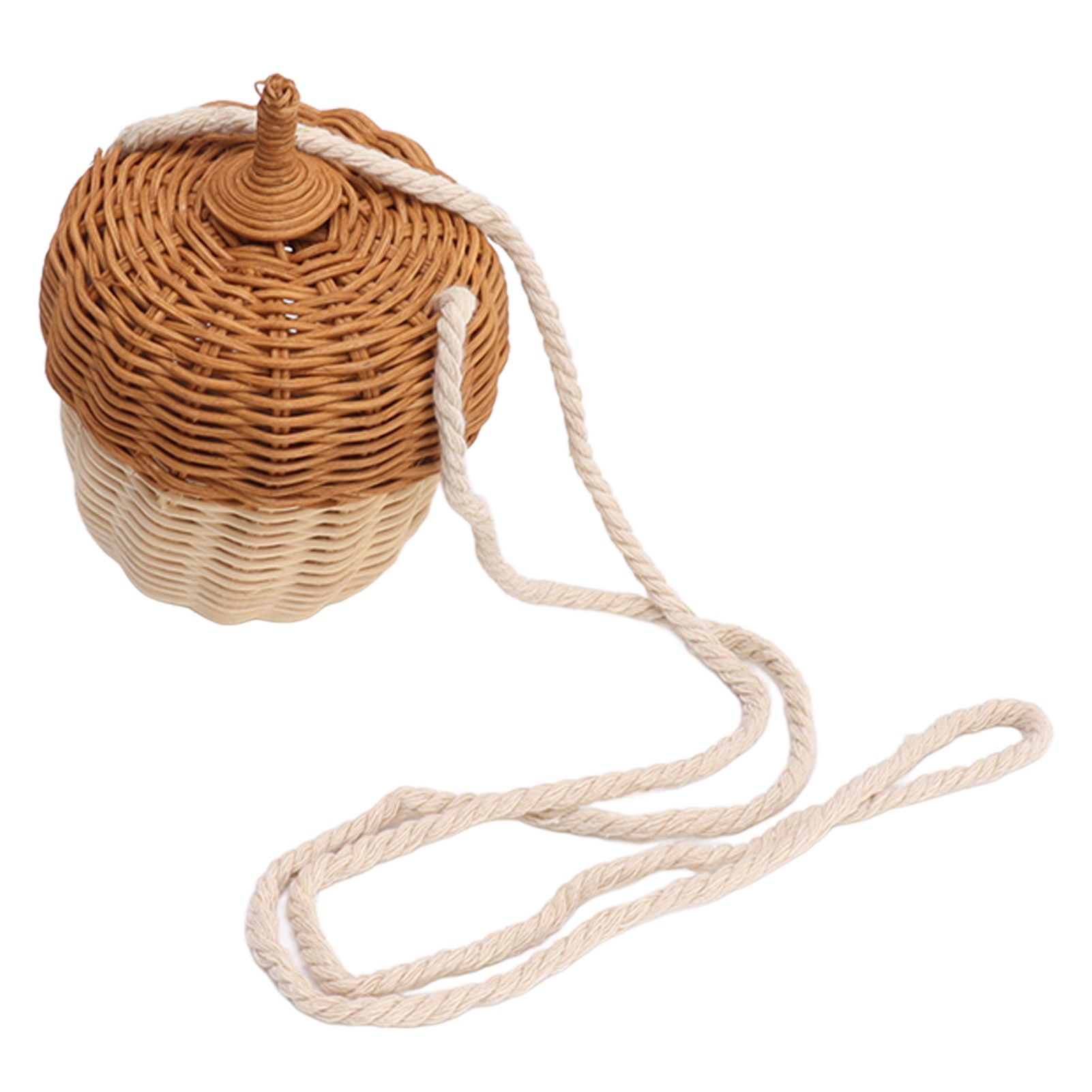 Kids Rattan Storage Basket Hand Woven Decorative Acorn Shaped Basket Bag for view 4