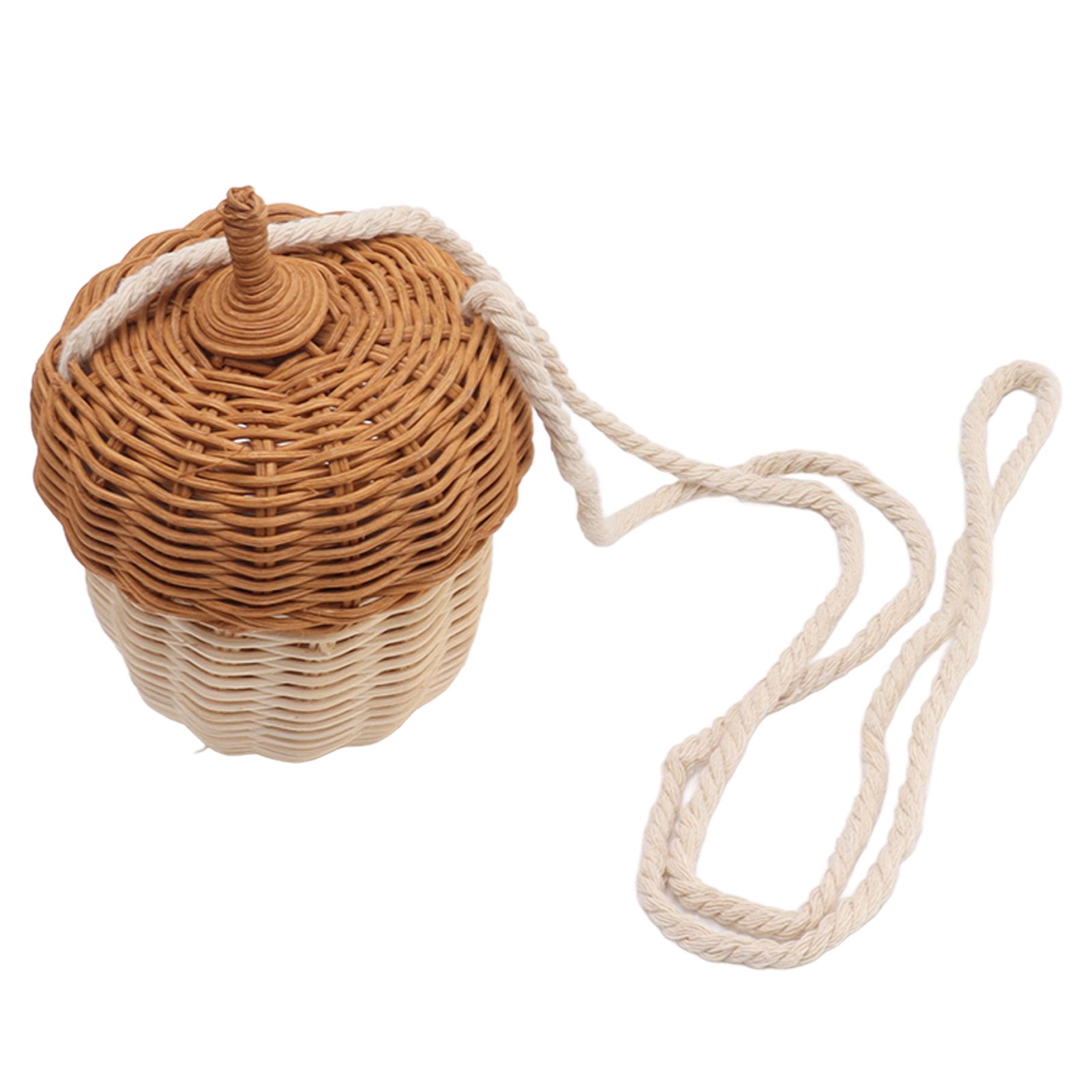 Kids Rattan Storage Basket Hand Woven Decorative Acorn Shaped Basket Bag for view 9
