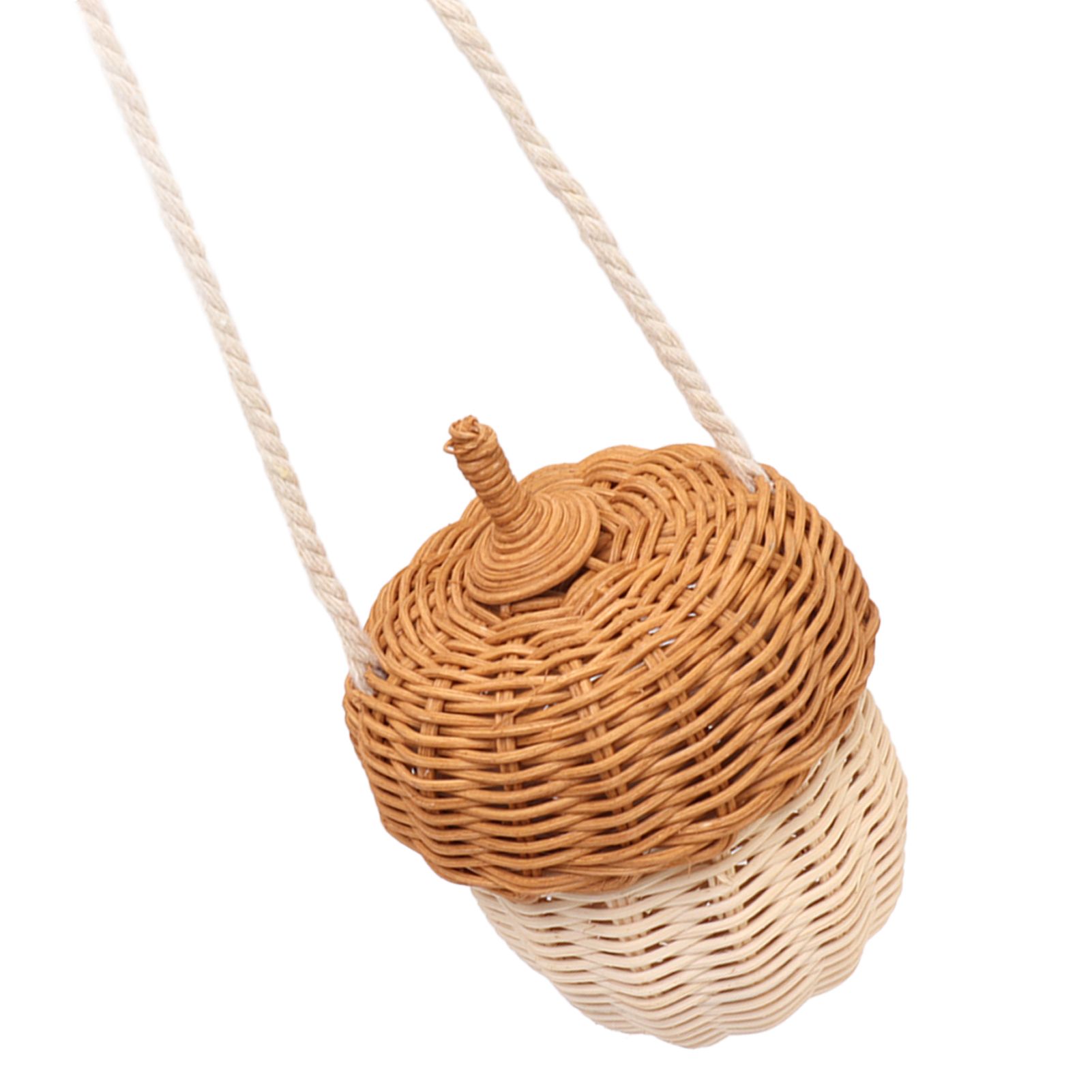 Kids Rattan Storage Basket Hand Woven Decorative Acorn Shaped Basket Bag for view 10