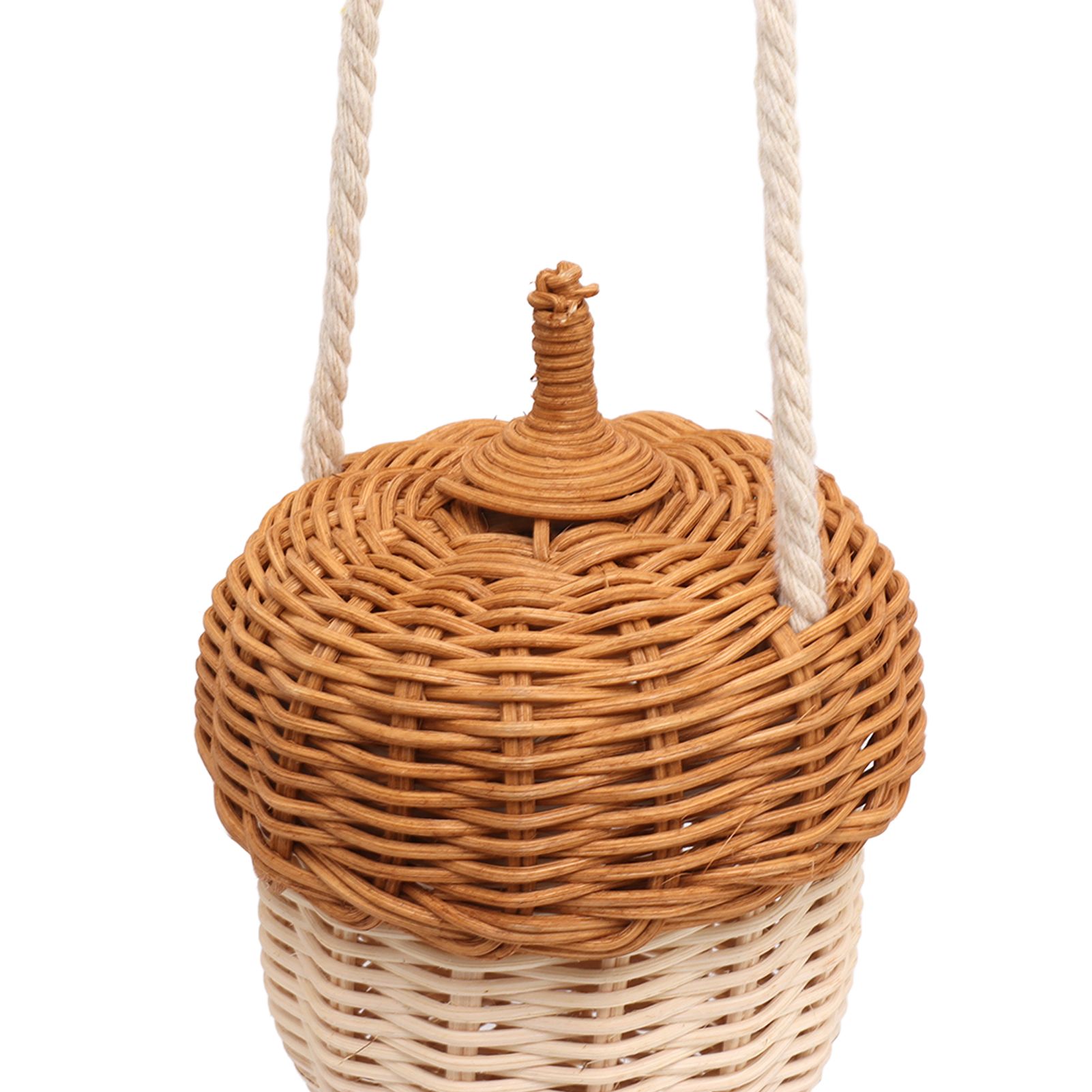 Kids Rattan Storage Basket Hand Woven Decorative Acorn Shaped Basket Bag for view 13