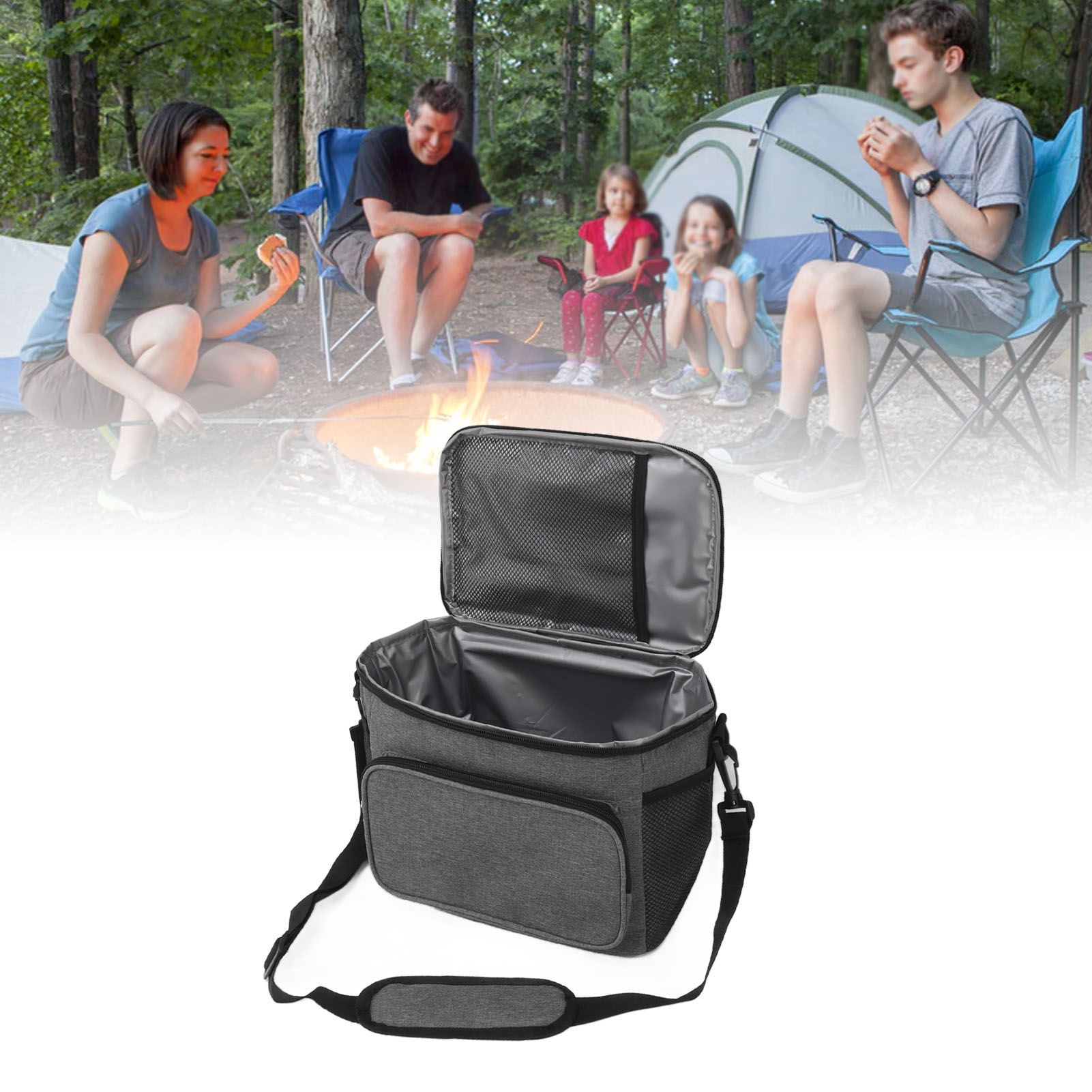 Lunch Bag 10L Collapsible Adjustable Strap Leakproof Portable Handle Insulated view 11