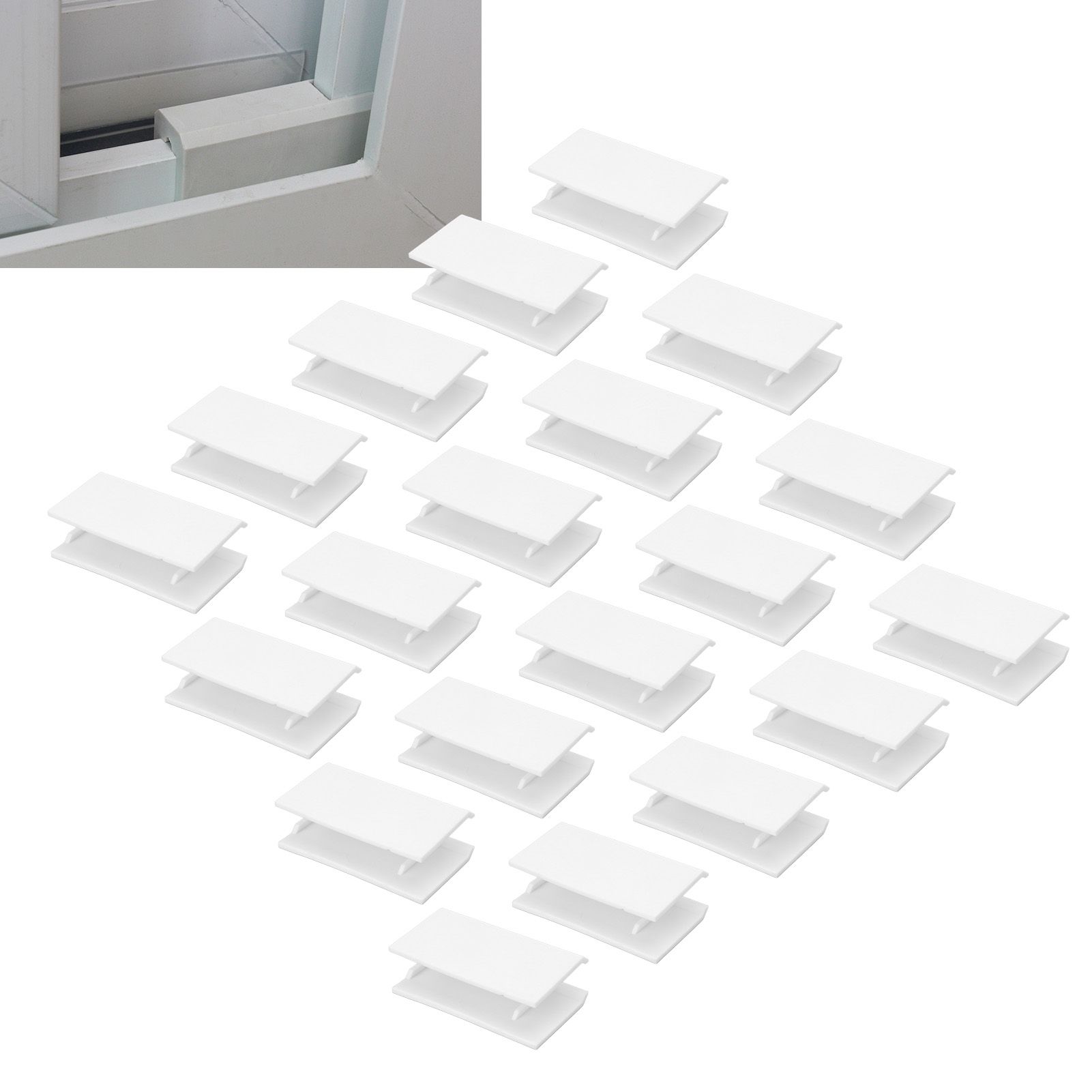 20Pcs Sliding Door Window Lock Stop Block Plastic Limit Safe Non Collision view 12