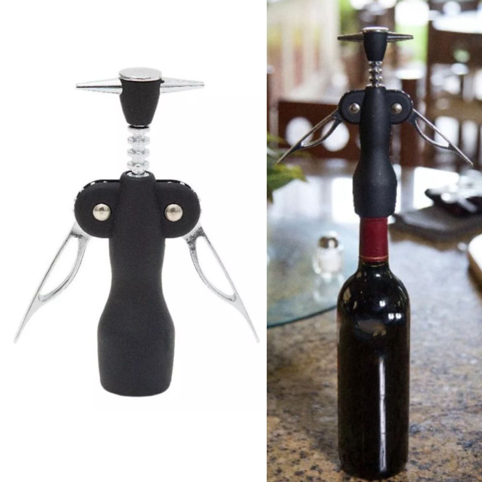 Wine Opener Zinc Alloy Premium Wing Corkscrew Wine Bottle Opener Kitchen Supplies view 12