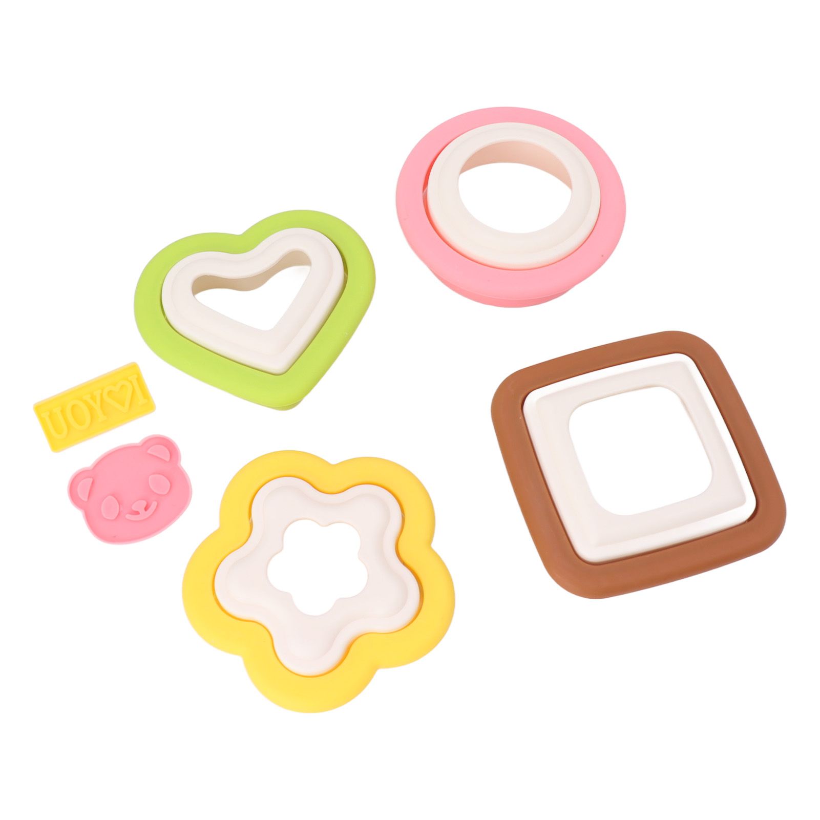 10Pcs Sandwich Cutter Mold Set Detachable Flower Heart Round Shape Baking view 6