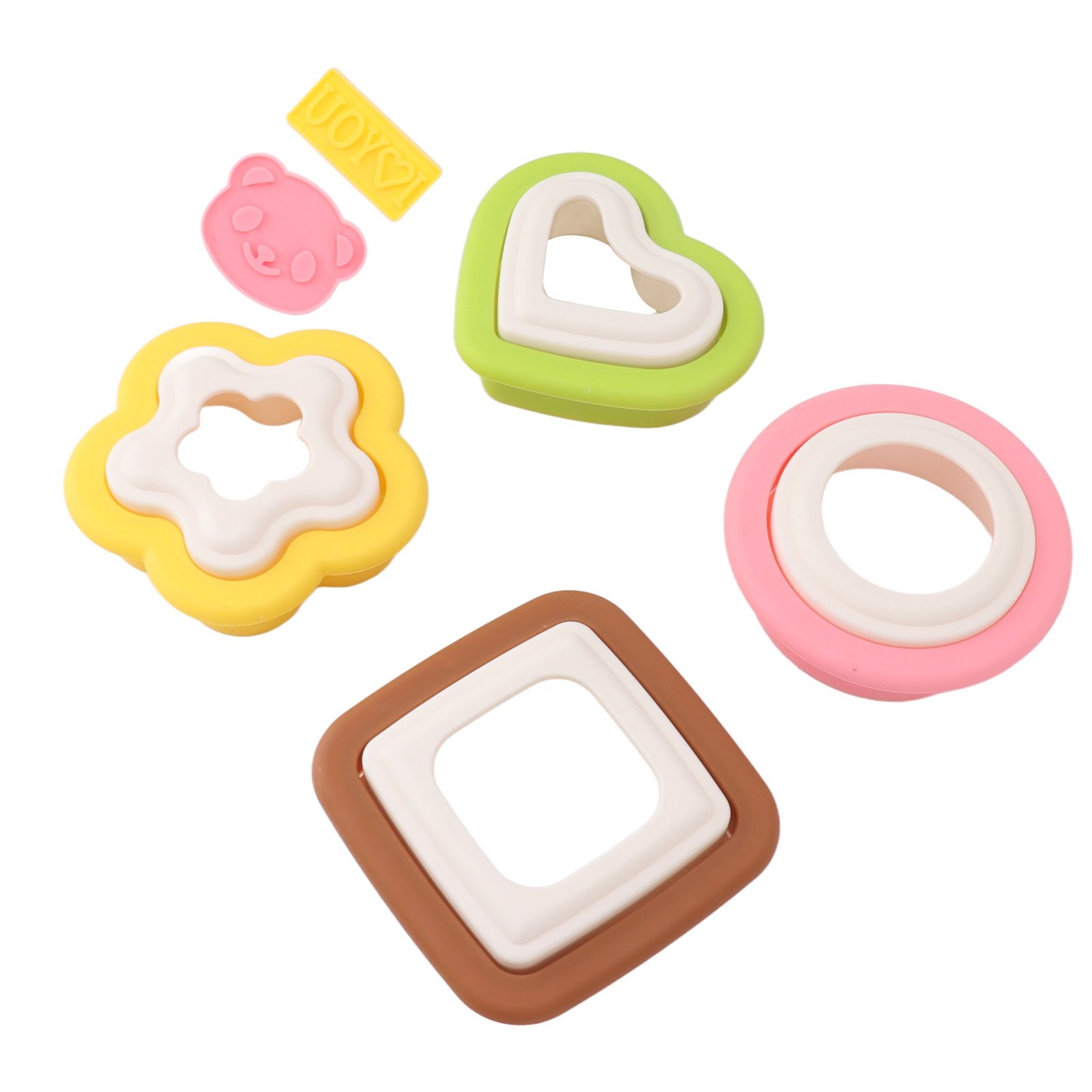 10Pcs Sandwich Cutter Mold Set Detachable Flower Heart Round Shape Baking view 10
