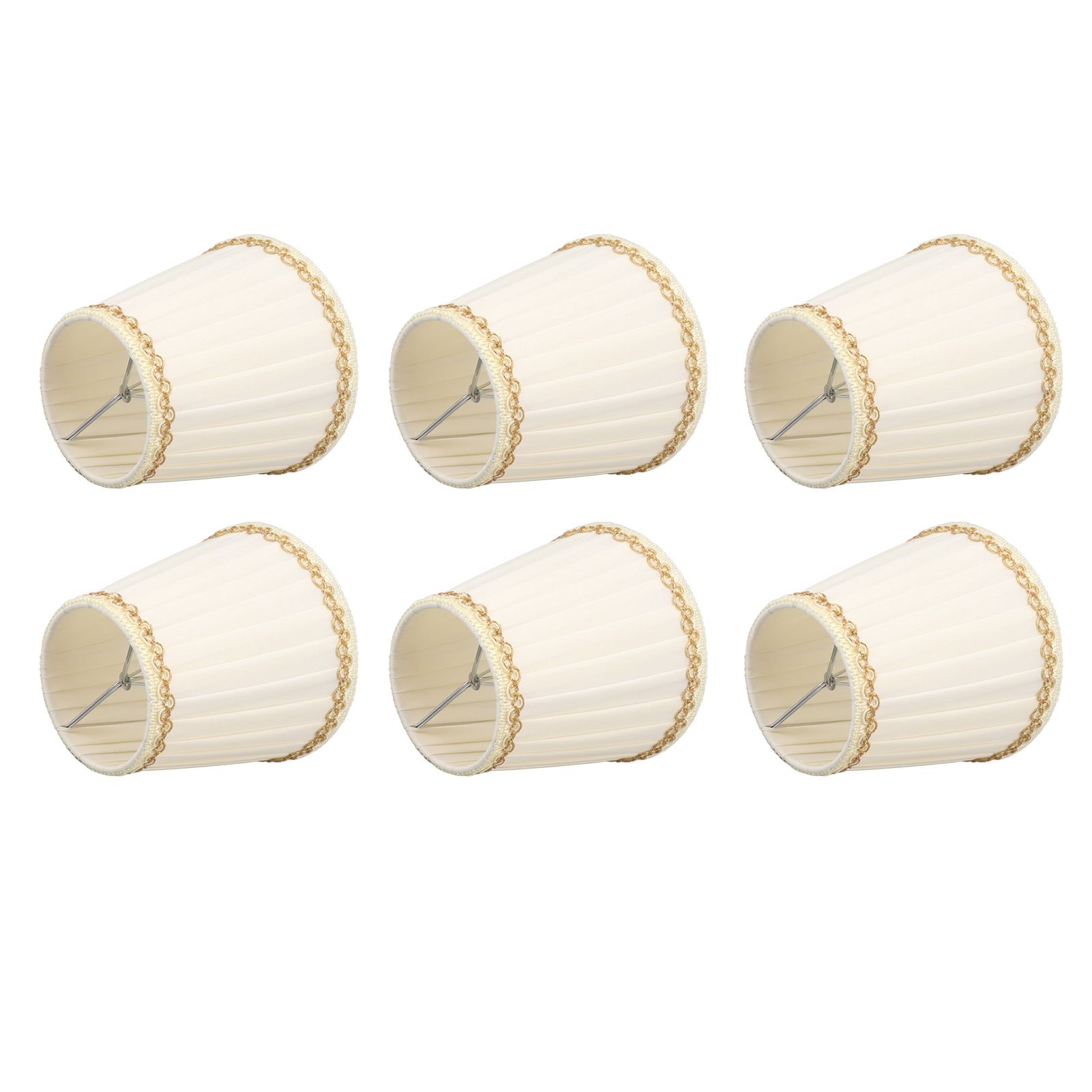 6PCS Set Small Lamp Shade Modern Style Cloth Clip On Bulb Chandelier Lamp view 6