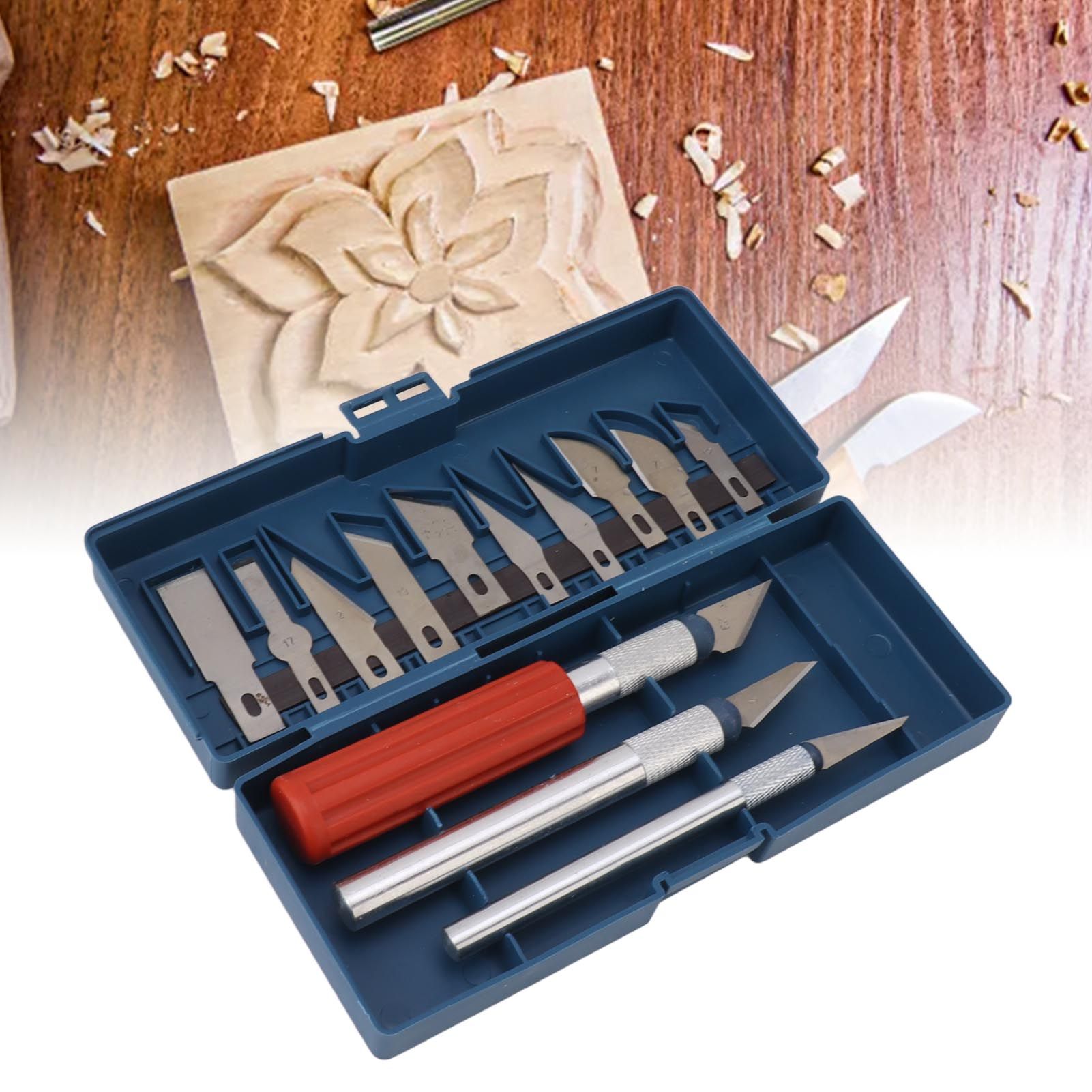 13Pcs Carving Chisel Set Steel Hand Hold Woodworking Whittling Cutter Portable view 12