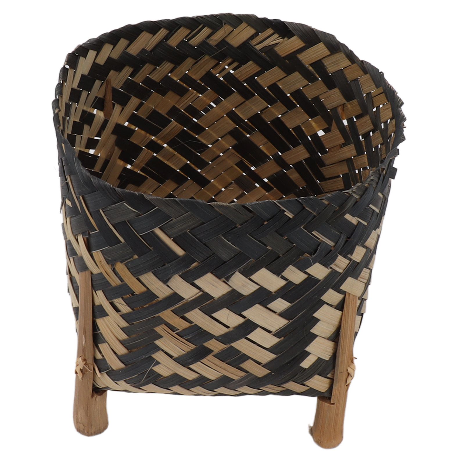 Plant Basket Northern Europe Style Bamboo Weaving Plant Pot Handwoven Indoor view 4
