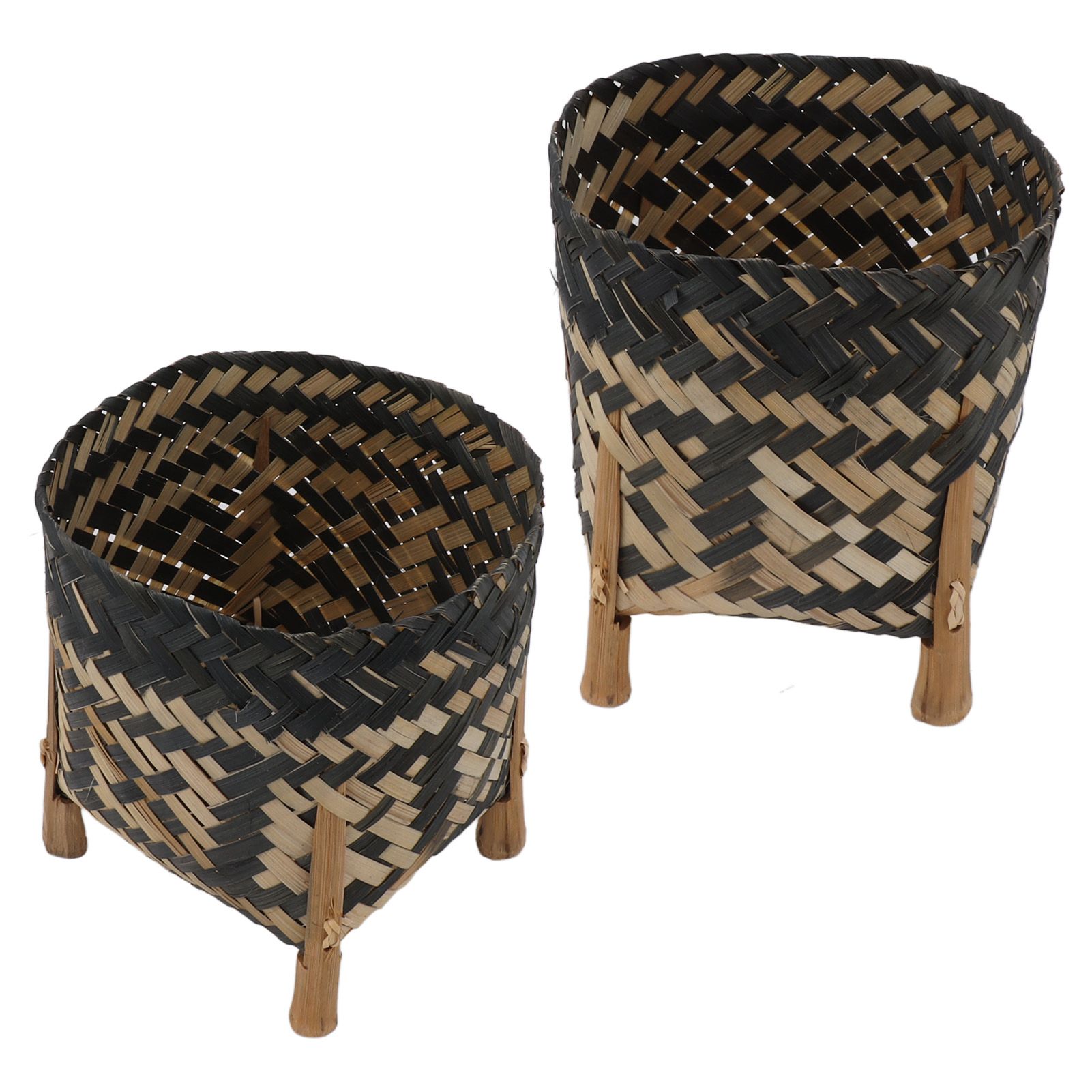Plant Basket Northern Europe Style Bamboo Weaving Plant Pot Handwoven Indoor view 8