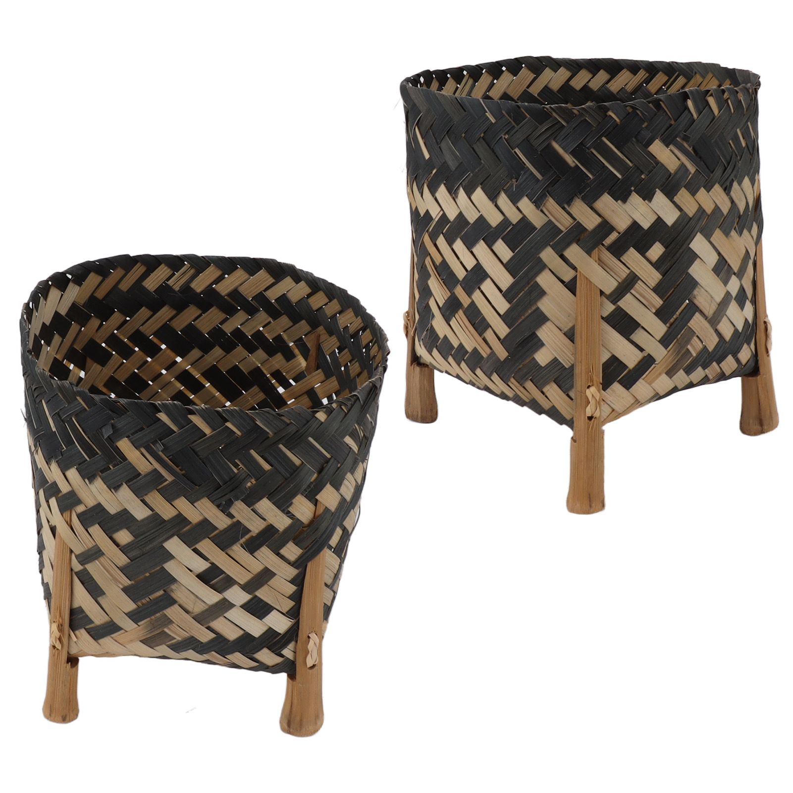 Plant Basket Northern Europe Style Bamboo Weaving Plant Pot Handwoven Indoor view 9