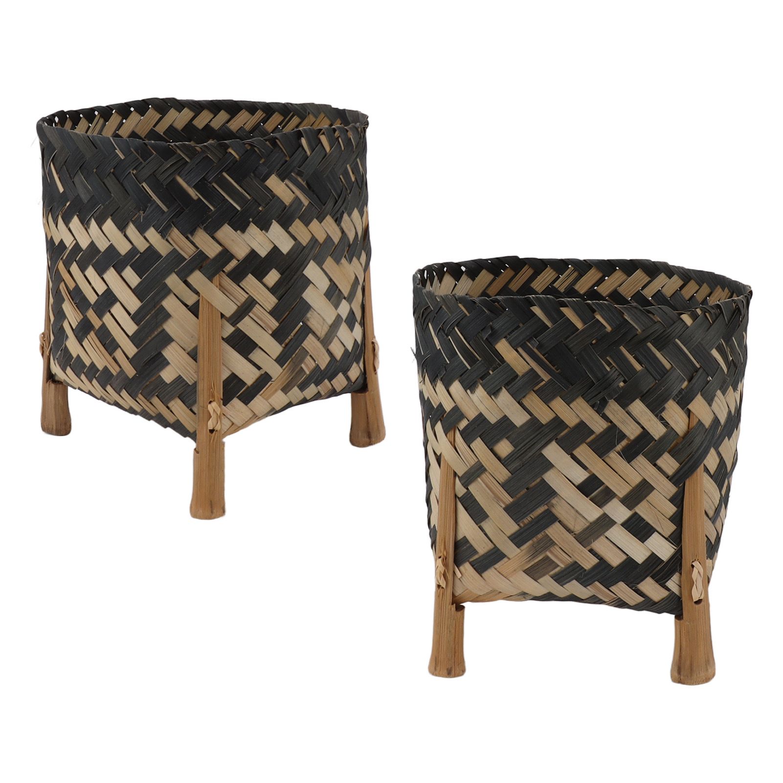 Plant Basket Northern Europe Style Bamboo Weaving Plant Pot Handwoven Indoor view 10