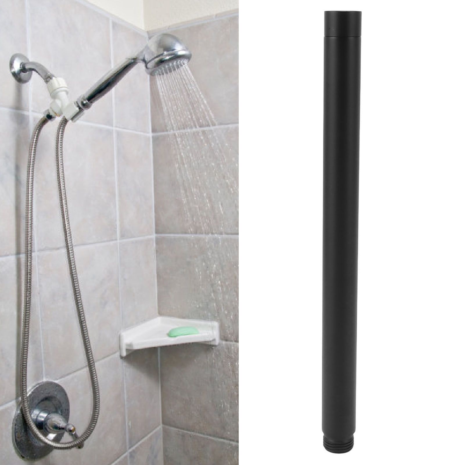 Shower Head Extension Stainless Steel Shower Arm Fine Surface Easy view 12