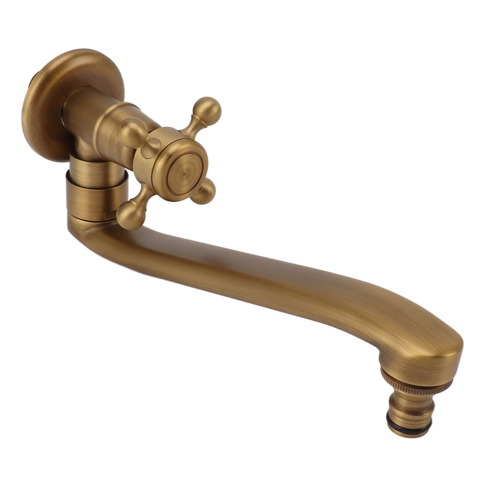 Antique Garden Faucet with Extended Spout Antifreezing Copper Wall Mount view 3