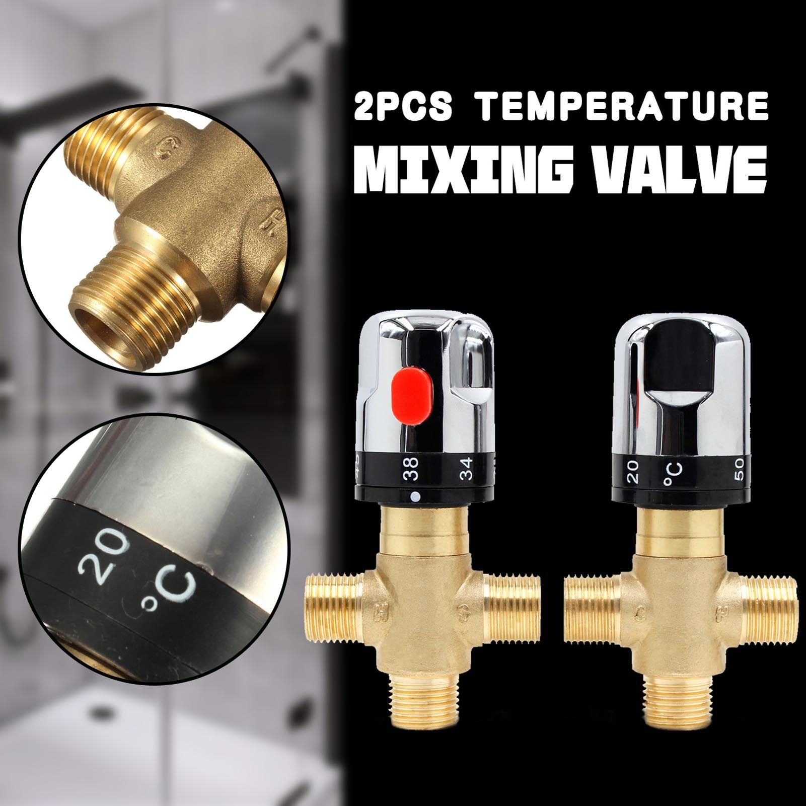 Thermostatic Mixing Valve Brass Shower Mixing Valve Hot and Cold Water view 14