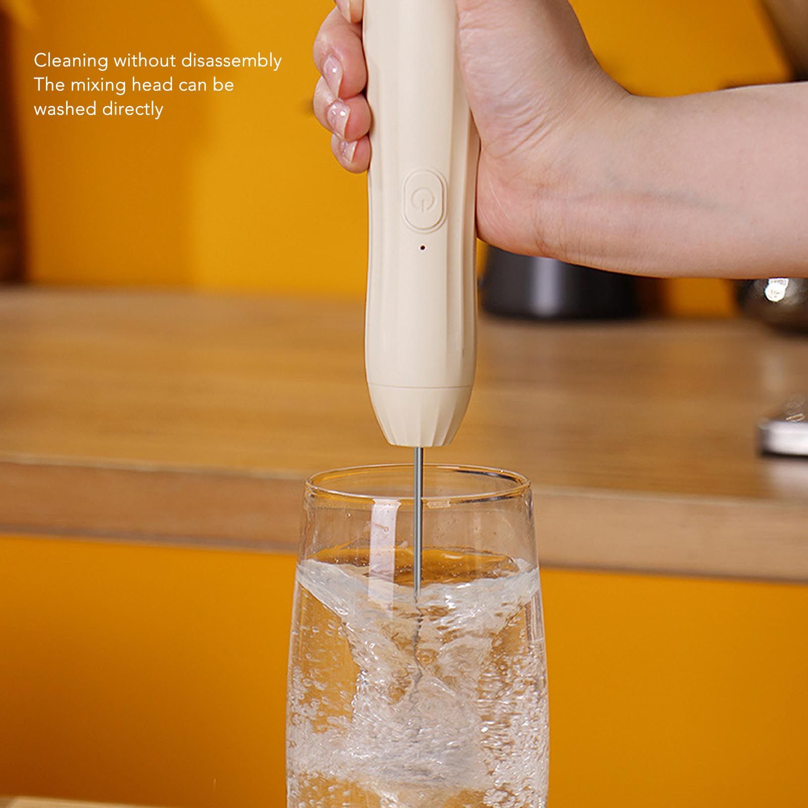 Milk Frother Khaki Rechargeable Coffee Frother Mixer for Coffee Latte Hot view 14