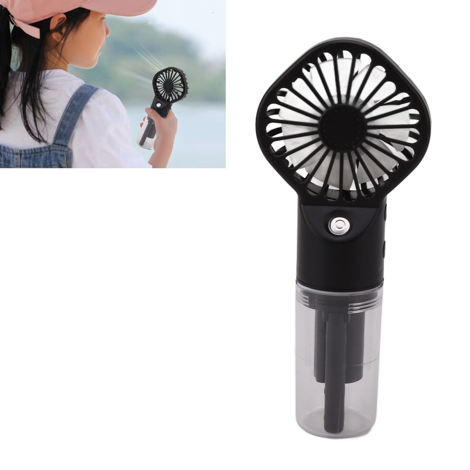 Portable Handheld Misting Fan USB Rechargeable Water Spray Mist Fan with 4 view 11