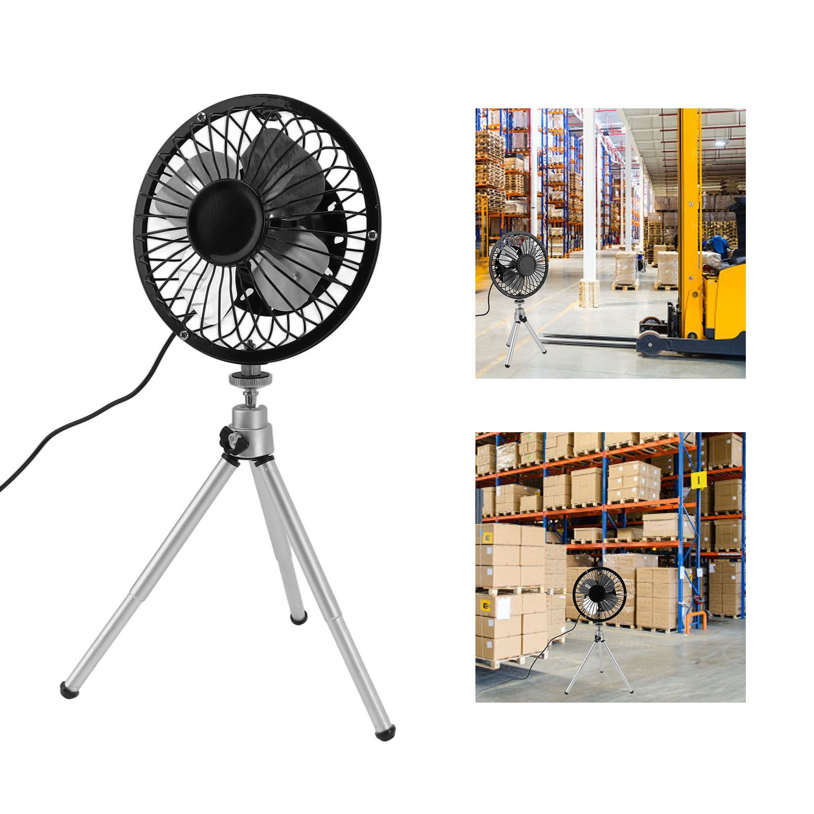 Portable Solar Fan 6W 6 Inches Solar USB Dual Powered Fan For Home Camping view 12