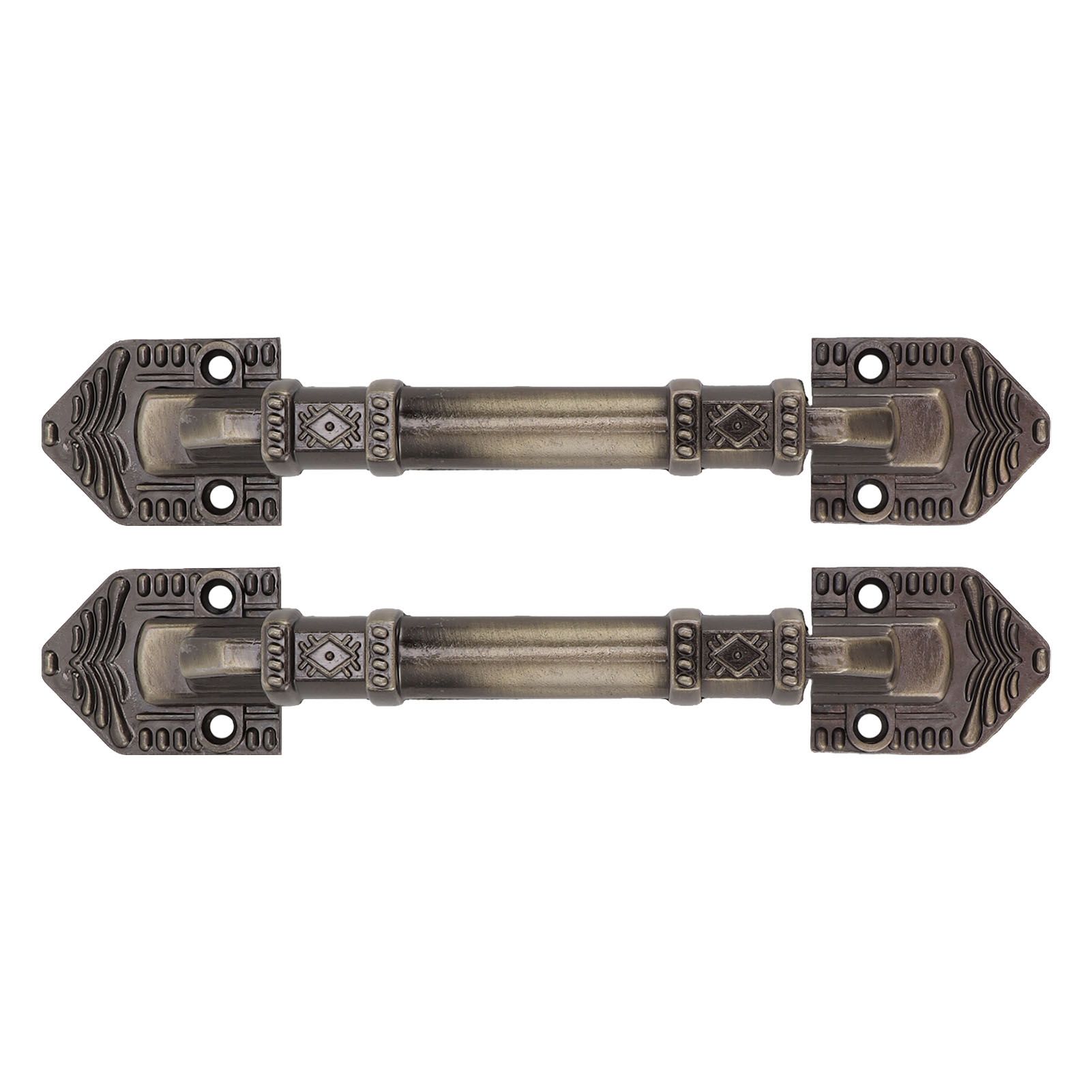 2Pcs Antique Barn Door Handles Bronze Color Easy Mounting Vintage Drawer view 3