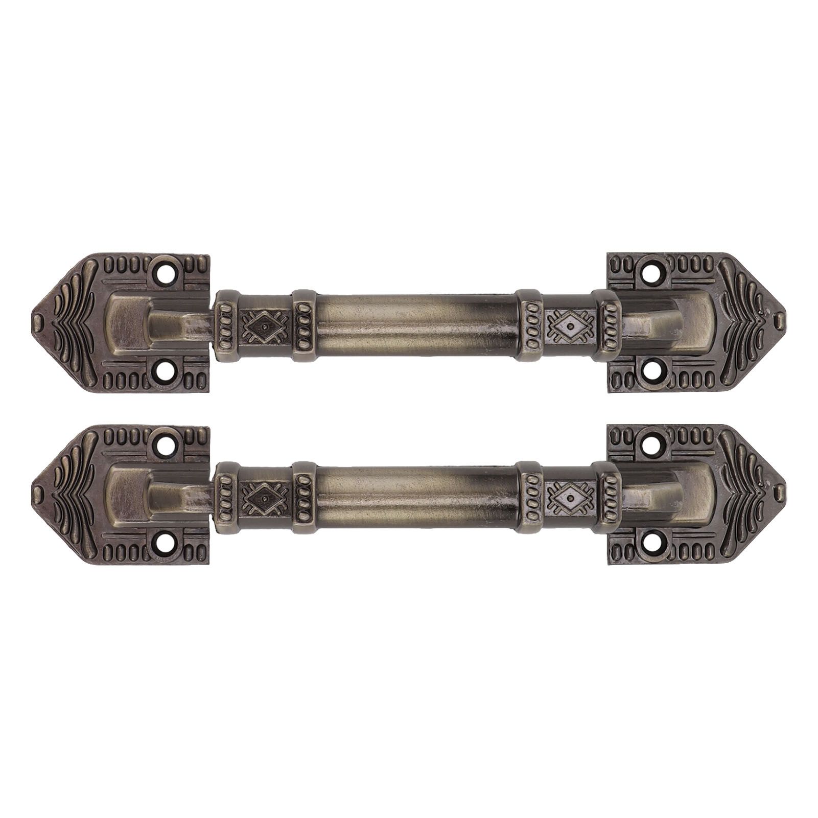 2Pcs Antique Barn Door Handles Bronze Color Easy Mounting Vintage Drawer view 4