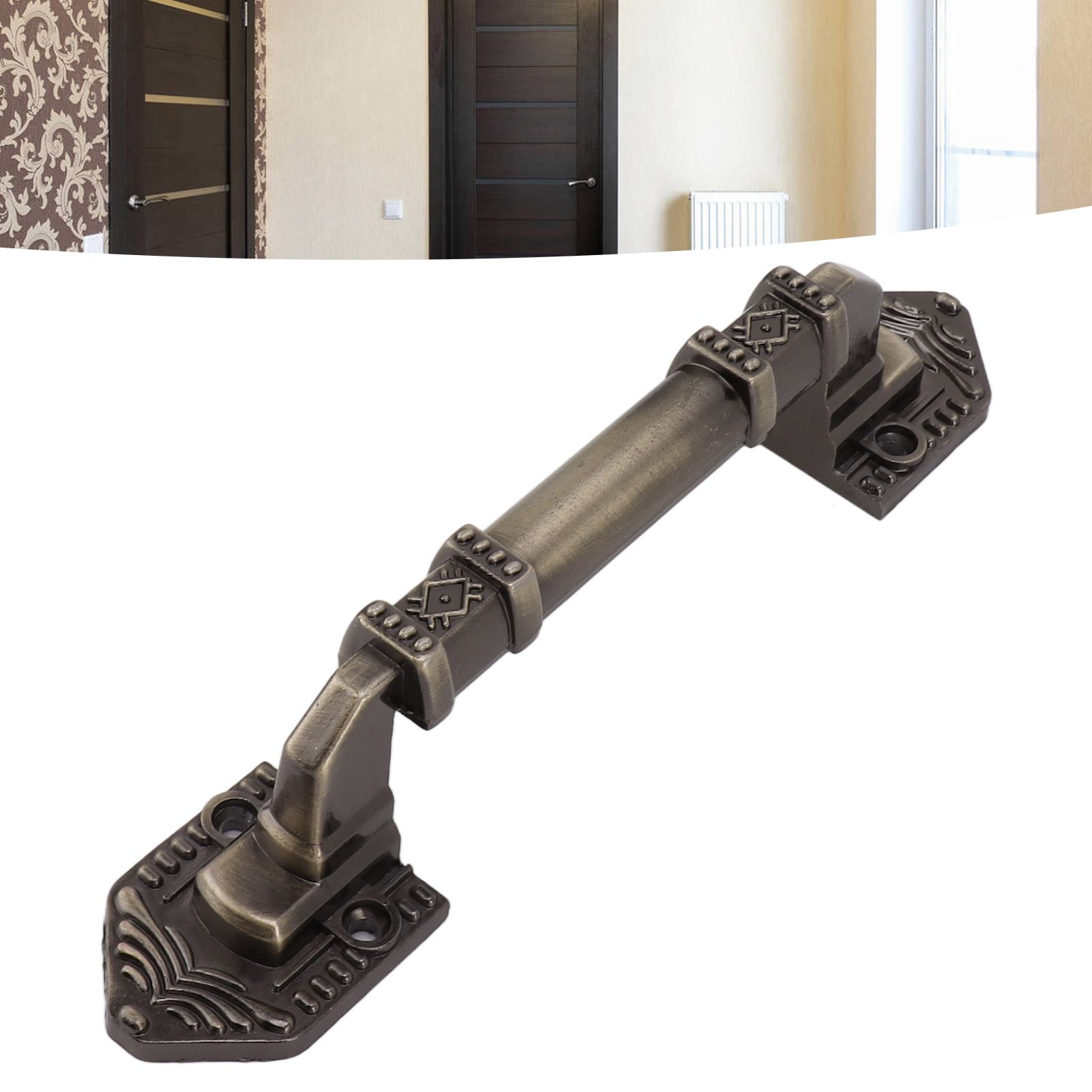 2Pcs Antique Barn Door Handles Bronze Color Easy Mounting Vintage Drawer view 11
