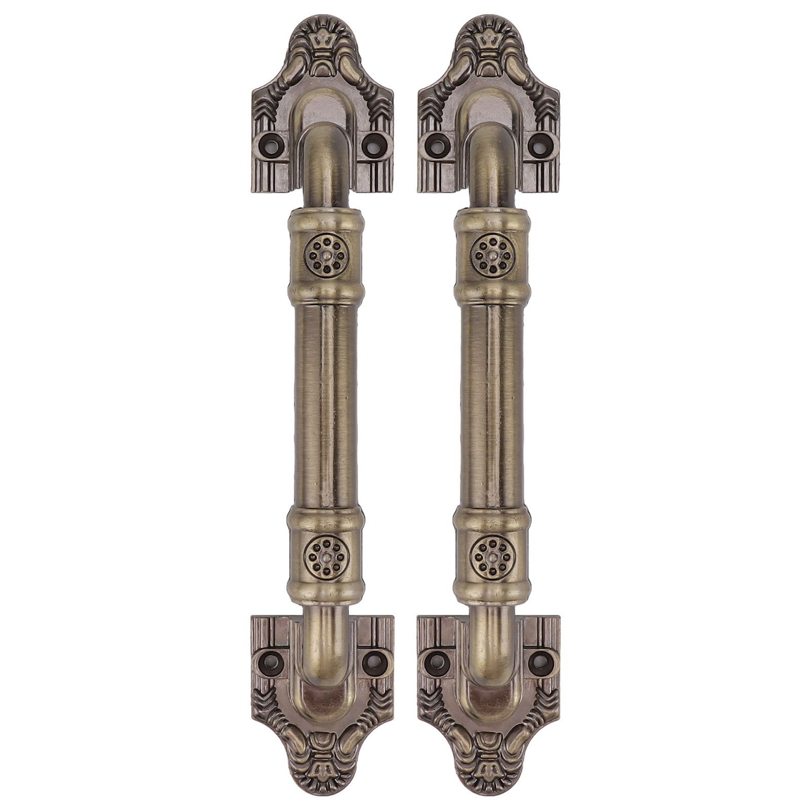 2Pcs Antique Barn Door Handles Bronze Color Easy Installation Vintage Drawer view 2