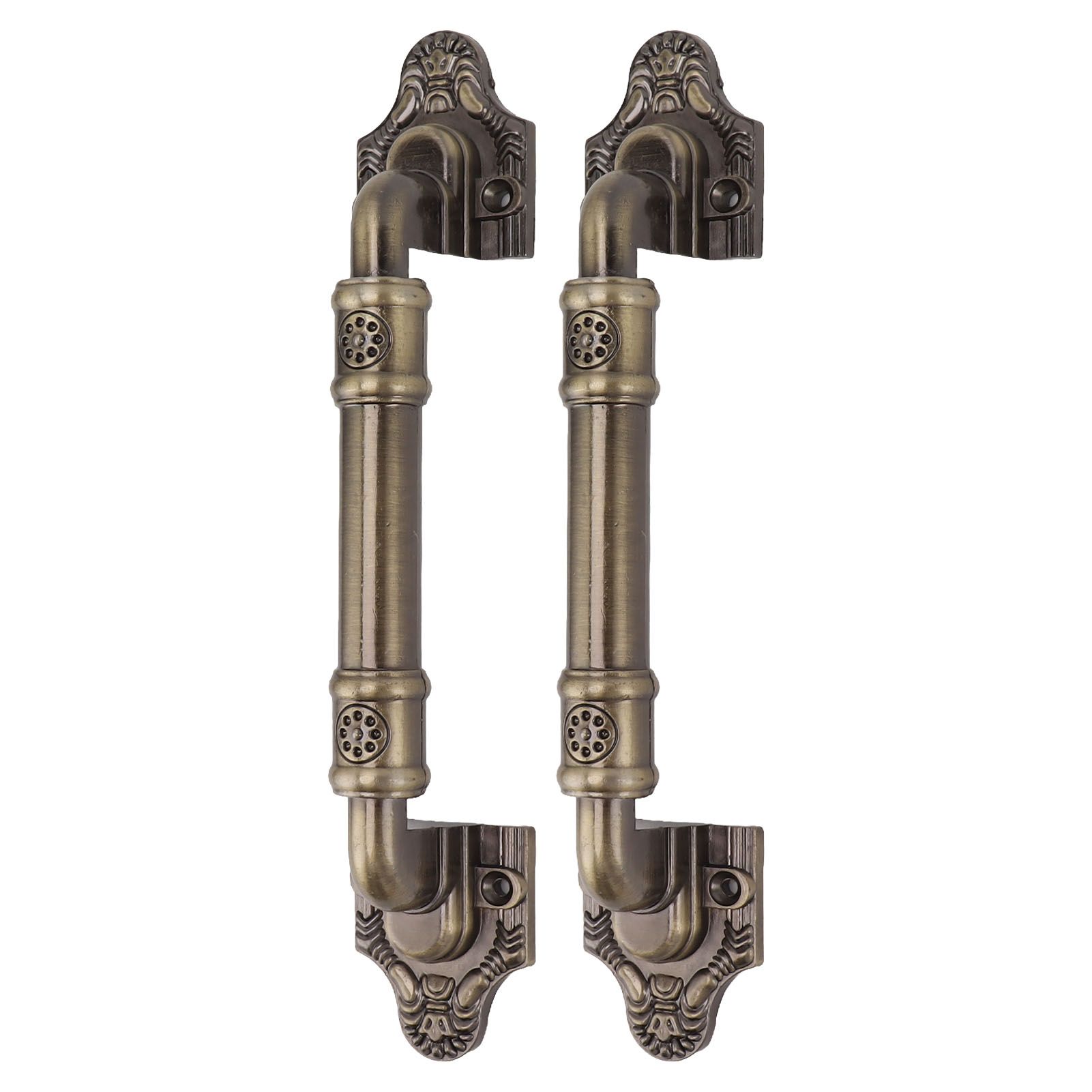 2Pcs Antique Barn Door Handles Bronze Color Easy Installation Vintage Drawer view 4