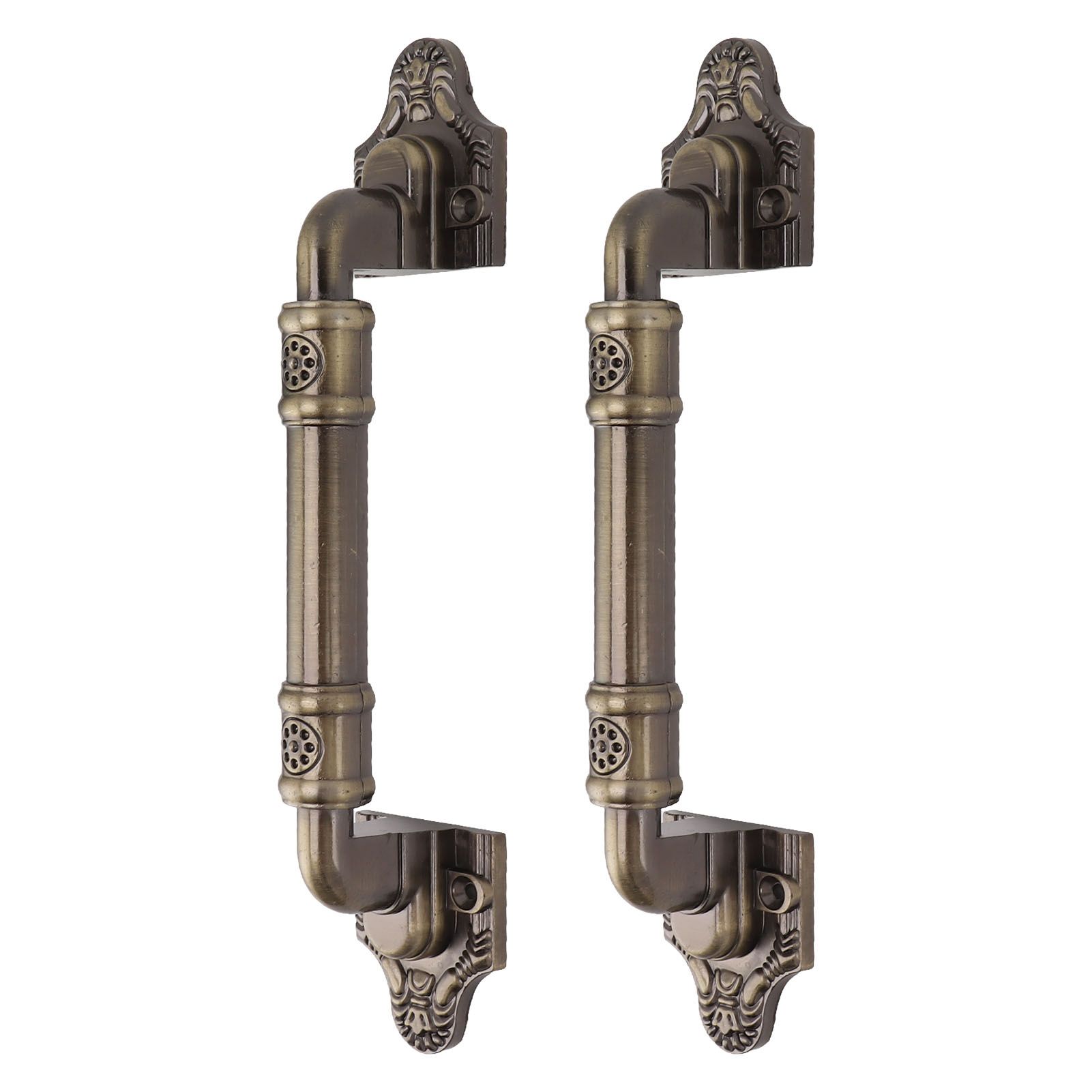 2Pcs Antique Barn Door Handles Bronze Color Easy Installation Vintage Drawer view 5