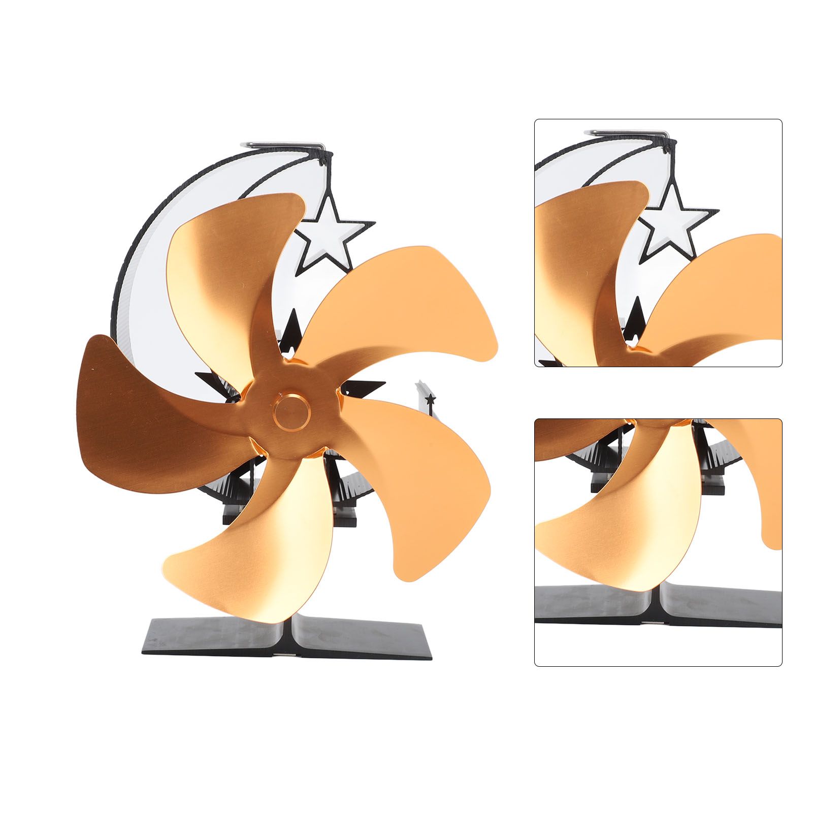 Wood Burner Fan 5 Blades Ultra Quiet Air Circulation Heating Energy Saving view 5