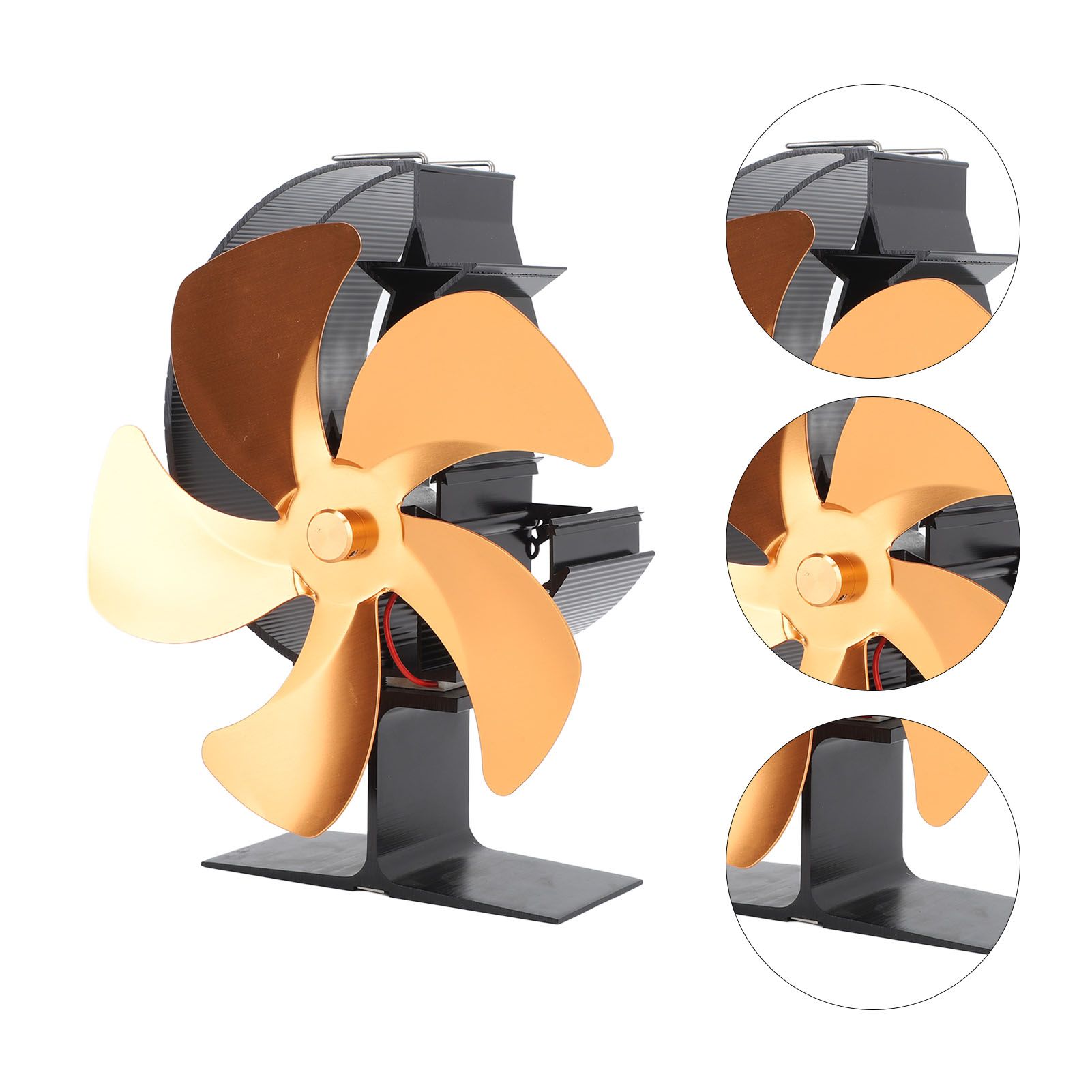 Wood Burner Fan 5 Blades Ultra Quiet Air Circulation Heating Energy Saving view 6