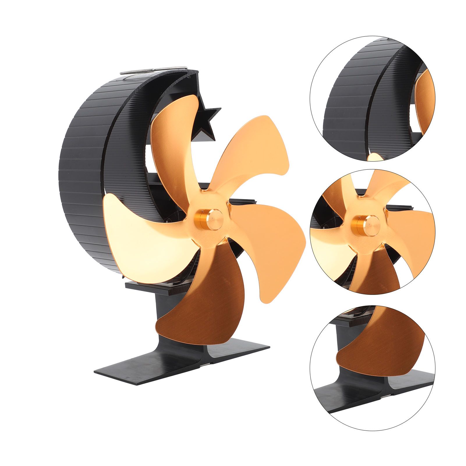 Wood Burner Fan 5 Blades Ultra Quiet Air Circulation Heating Energy Saving view 7
