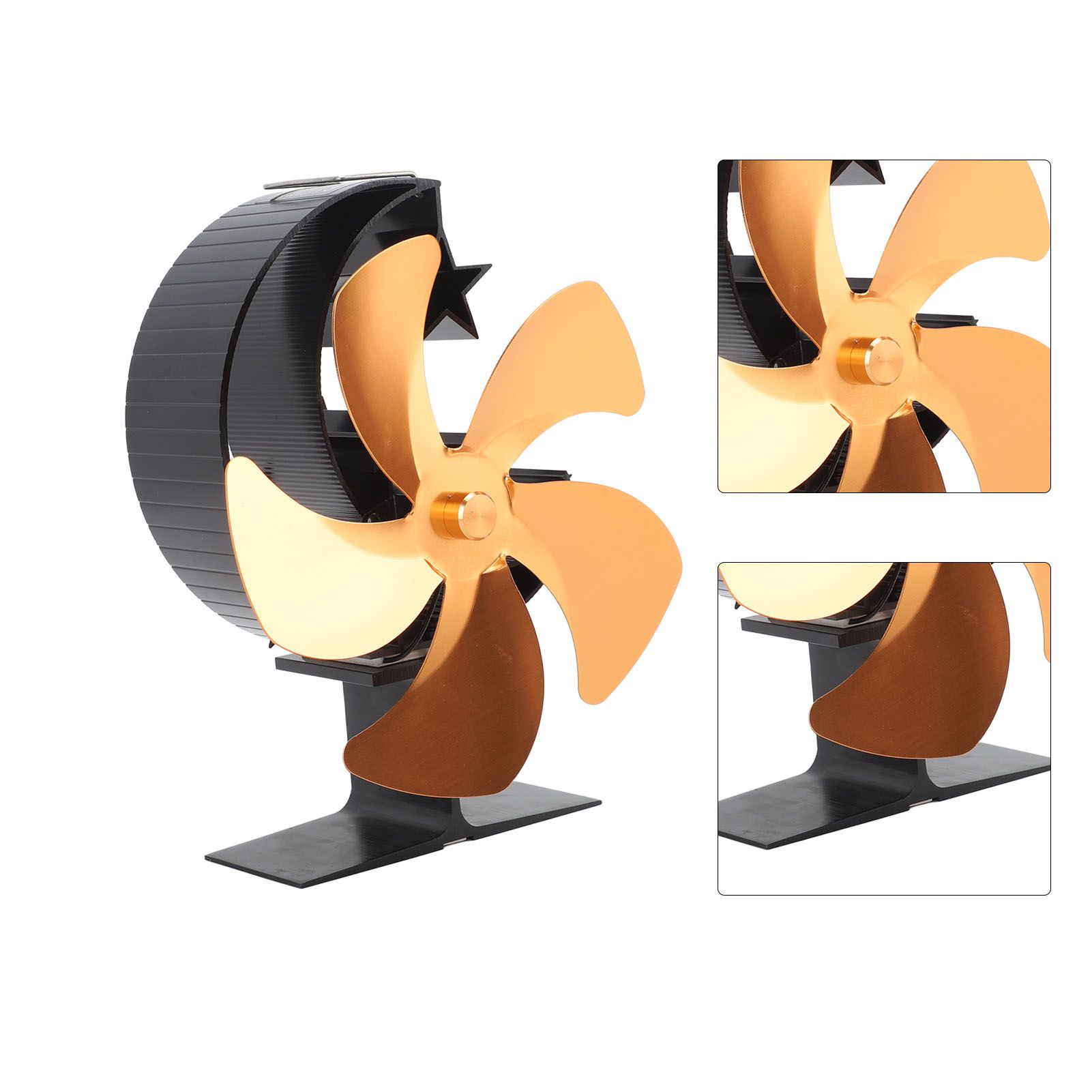 Wood Burner Fan 5 Blades Ultra Quiet Air Circulation Heating Energy Saving view 9
