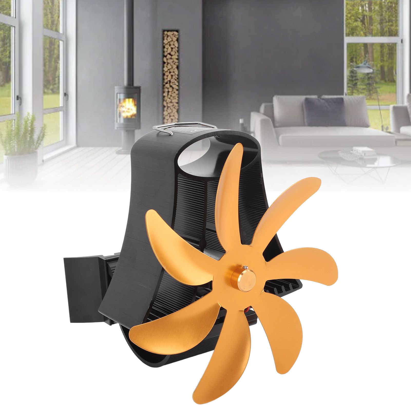 Wood Stove Fan Pipe Fireplace Fan 7 Blades Stove Fan On Chimney Silent Motors view 12