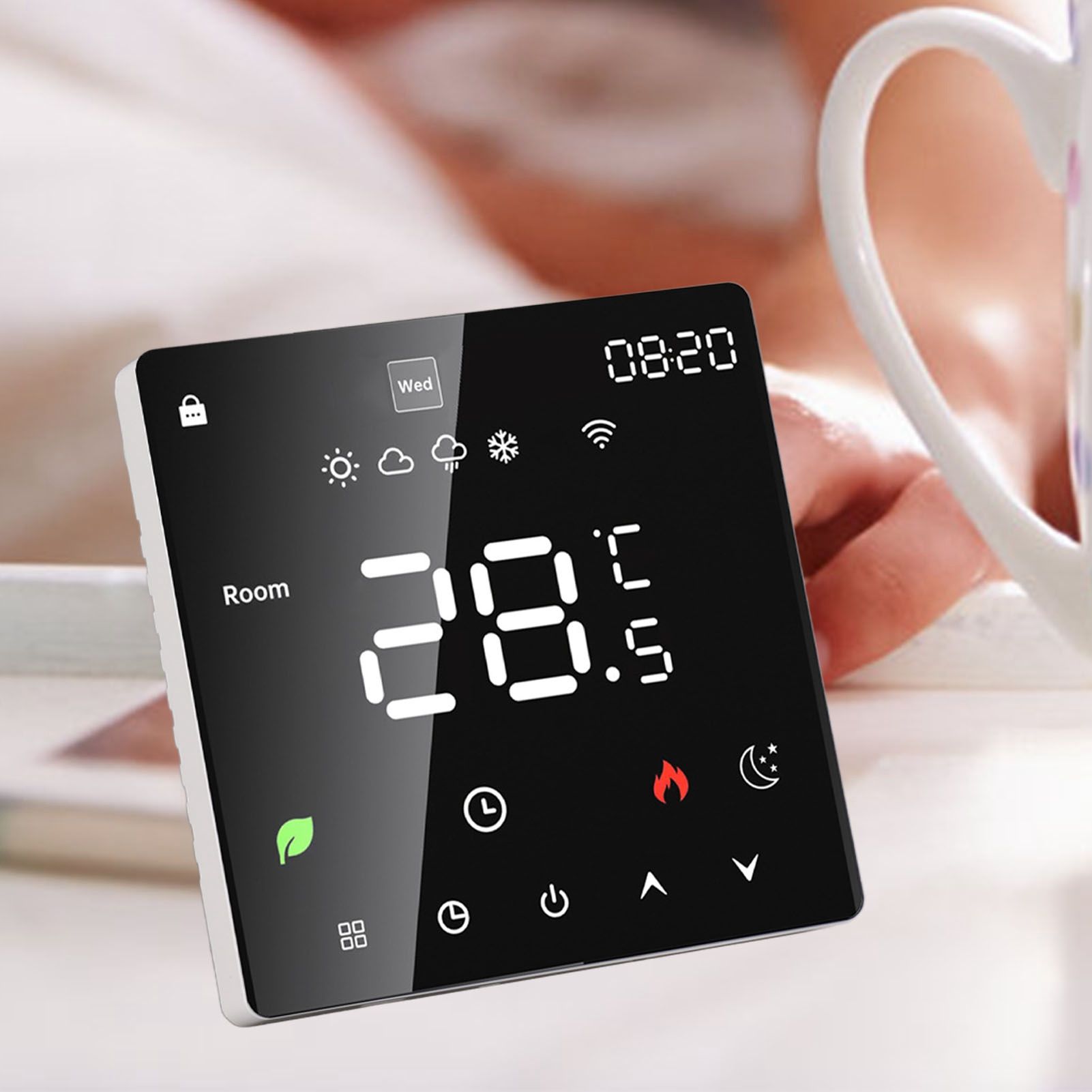 16A Smart Thermostat LCD Color Touchscreen PC Programmable Electric Heating view 11