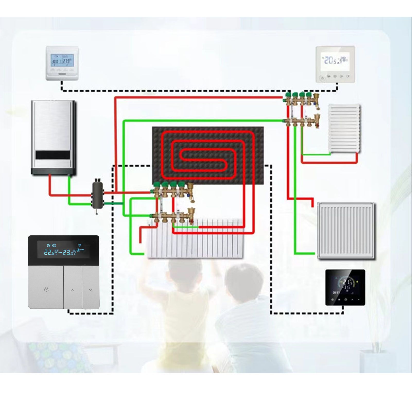 16A Smart Color Thermostat Programmable Smart Electric Heating Thermostat for view 14