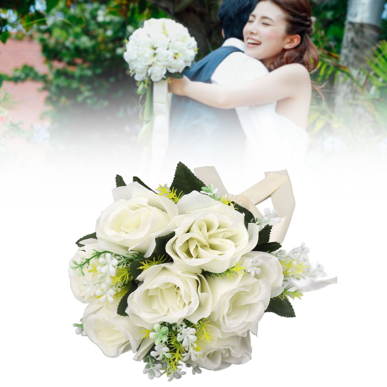 Wedding Bouquets Silk and Plastic Romantic Exquisite Comfortable Handle view 11