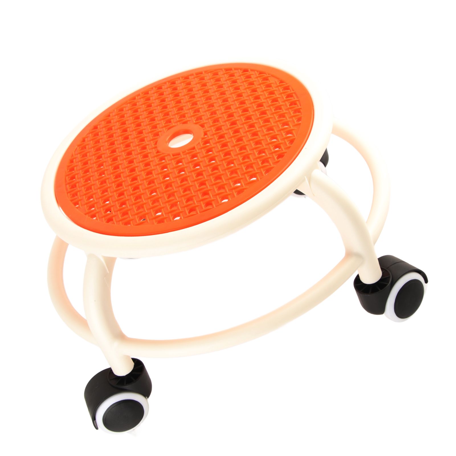 Round Rolling Low Stool Comfortable Universal Wheel Movable Mini Stool High view 4