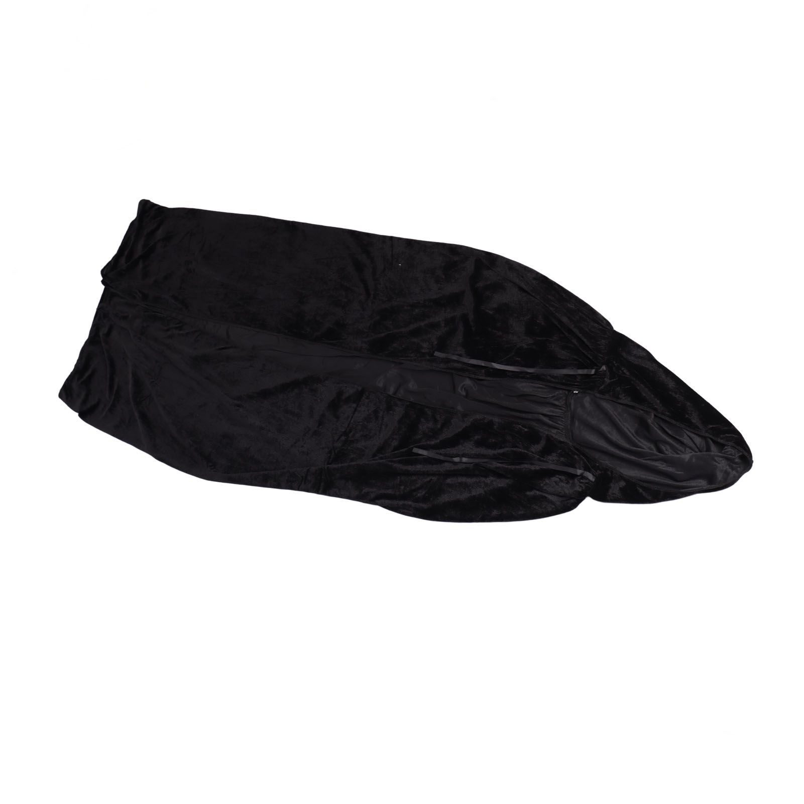 Hooded Cloak Large Witch Cape Black Velvet Comfortable to Wear Soft Touch view 5