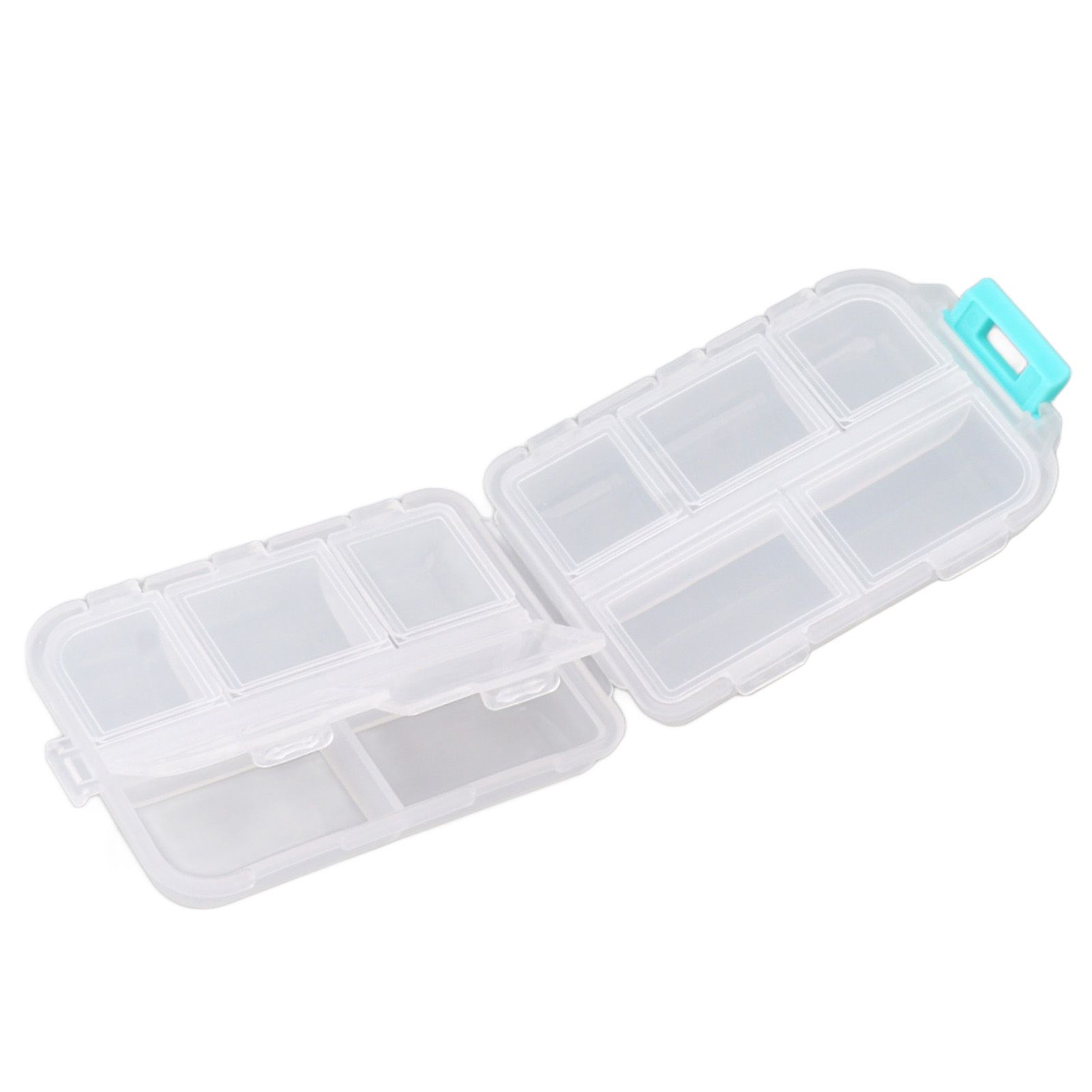 Medicine Box Medicine Case Plastic Waterproof 10 Compartments Buckle Lock view 2