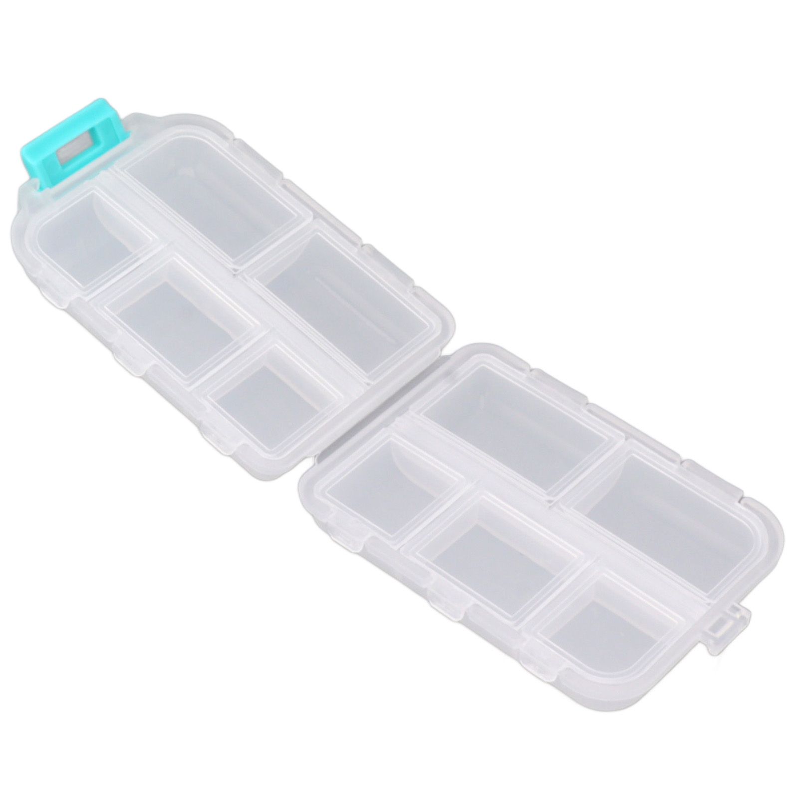 Medicine Box Medicine Case Plastic Waterproof 10 Compartments Buckle Lock view 3