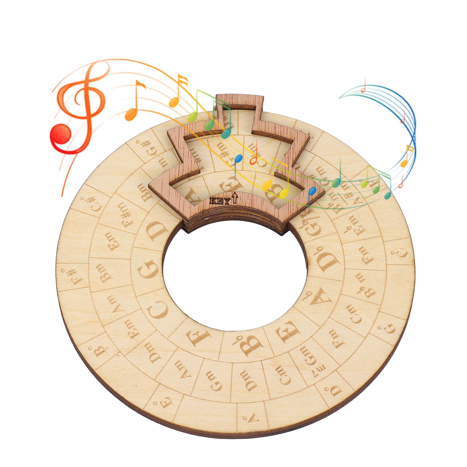 Wooden Music Circle Wheel Educational Rugged Adjustable Durable Circle of view 11